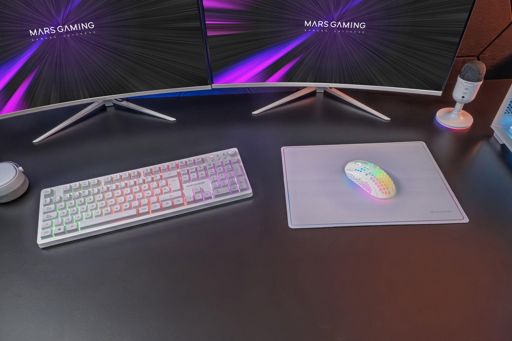 Conjunto Teclado, Rato e Tapete de Rato MARS GAMING MCPWXWES (Espanhol - Interruptor de membrana - Tamanho completo - Branco), miniatura 16