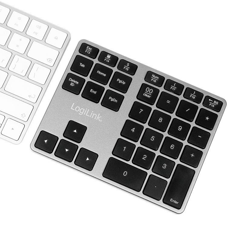 Teclado LOGILINK ID0187 (Bluetooth - Universal - Alumínio e Preto) — miniatura 6