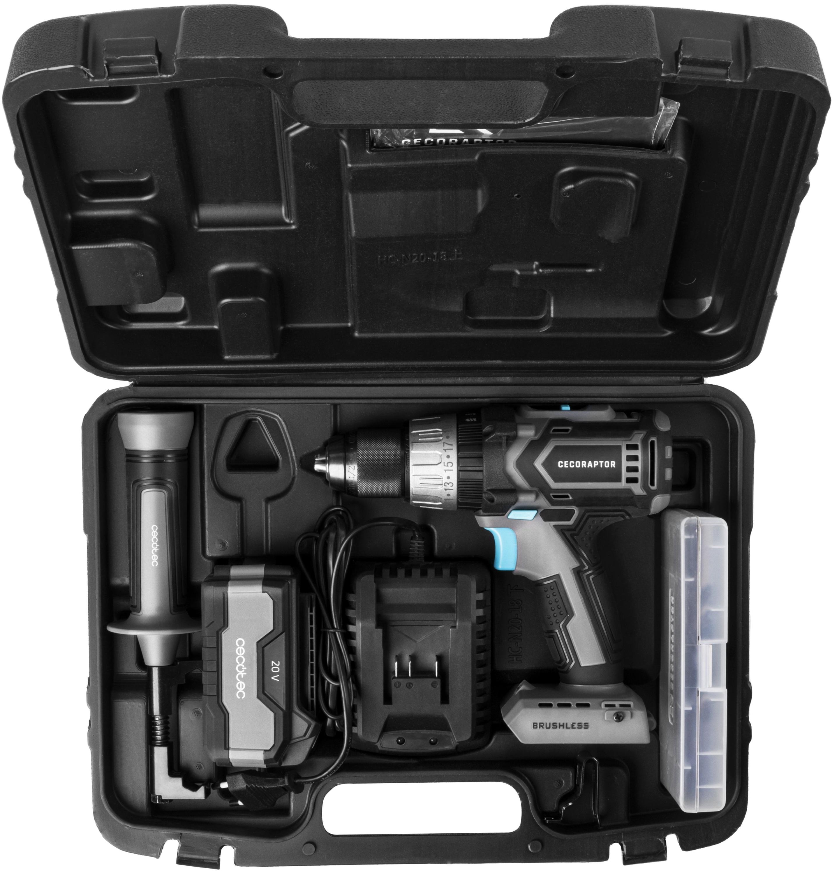 Berbequim de Impacto CECOTEC CecoRaptor Perfect ImpactDrill 4020 Brushless Ultra (20 V - Bateria - Preto e Cinzento) — miniatura 3