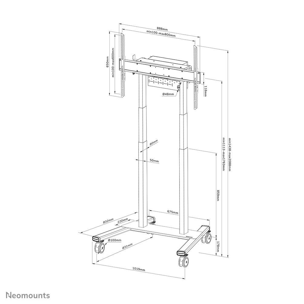 Suporte de Chão para TV NEWSTAR FL55-875BL1 (55"-100" - Ajuste Elétrico - Preto), miniatura 16