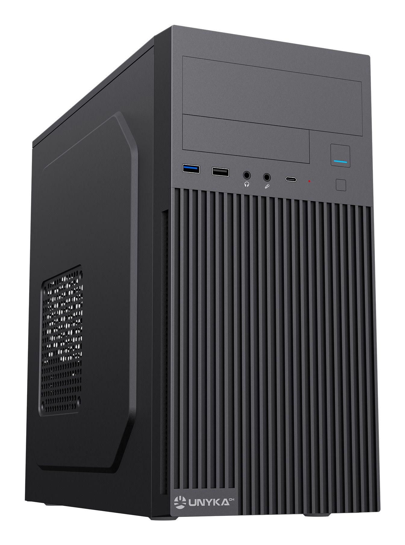 Caixa de Computador UNYKA AERO C260 (ITX, Micro ATX - 500 W - PC - Preto)