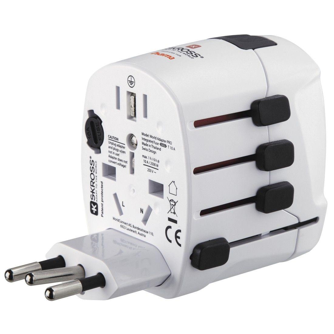 Adaptador Universal de Corrente de Viagem HAMA World Travel Pro (Branco) — miniatura 6