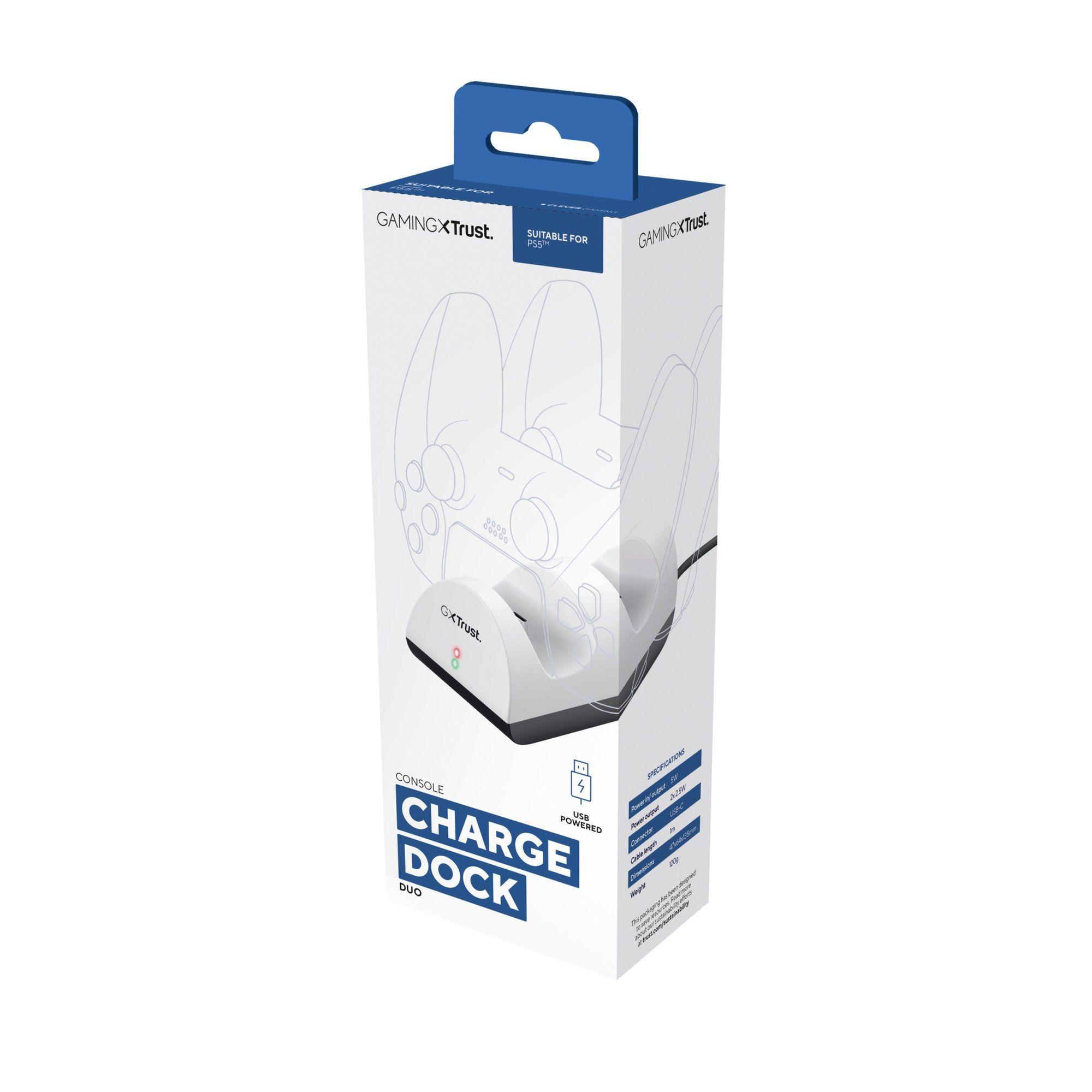 Base de Carregamento Dupla TRUST GXT254 (PlayStation - USB Type-C - Com fios - Preto e Branco), miniatura 6