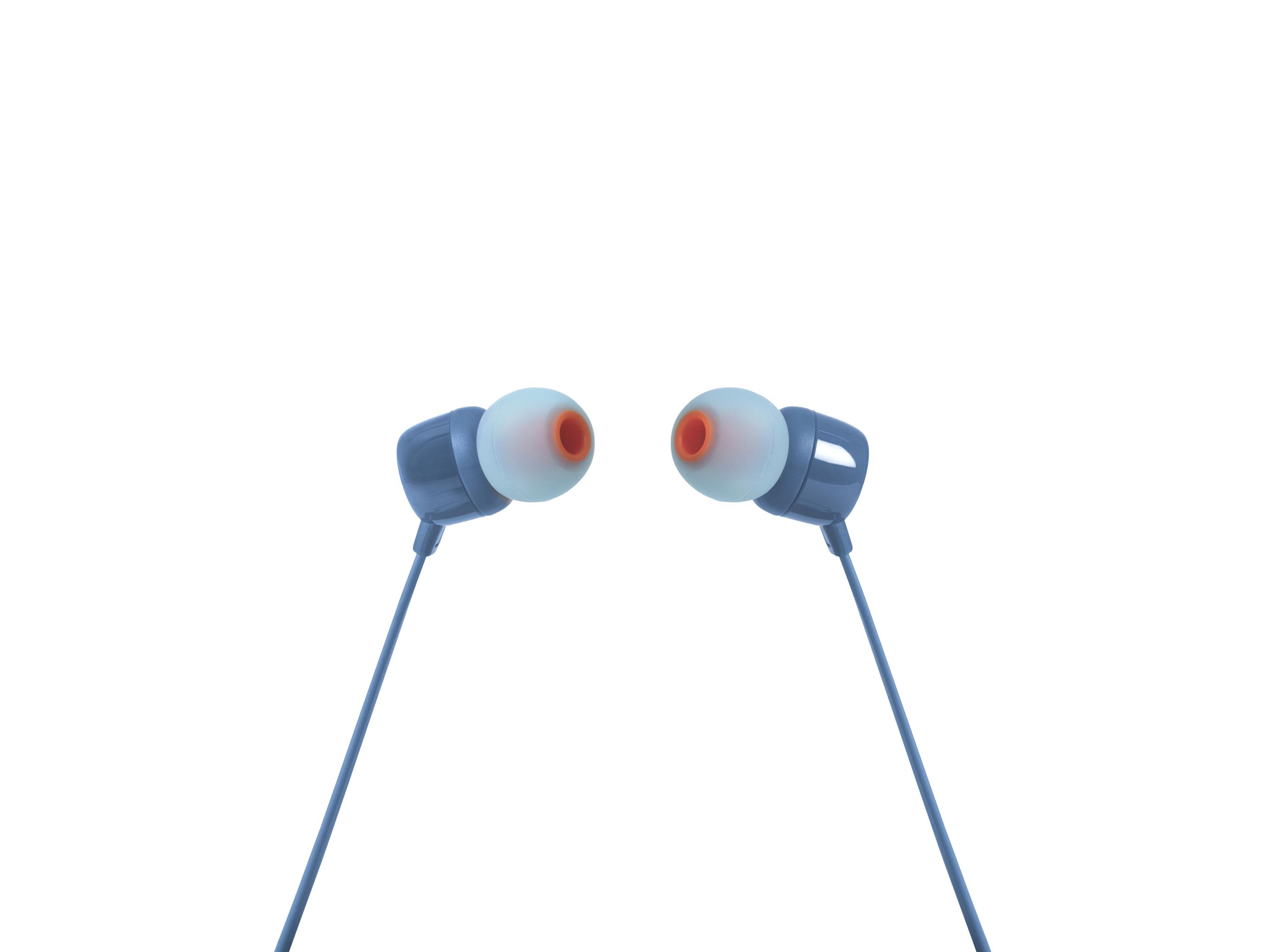 Auscultadores JBL Tune 110 (Binaural - Com fios - Intra-aural - Azul)