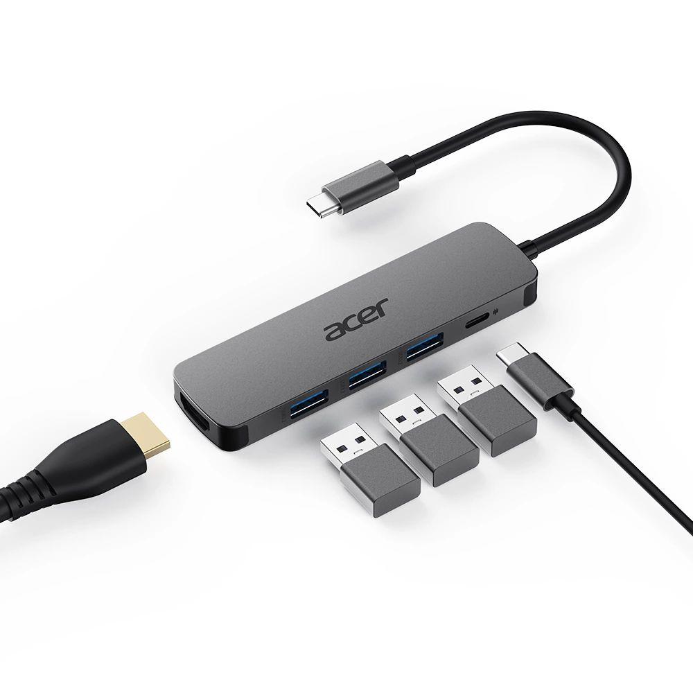 Hub USB-C 5 em 1 ACER ACER3802 (Windows, macOS e ChromeOS - Prateado), miniatura 2