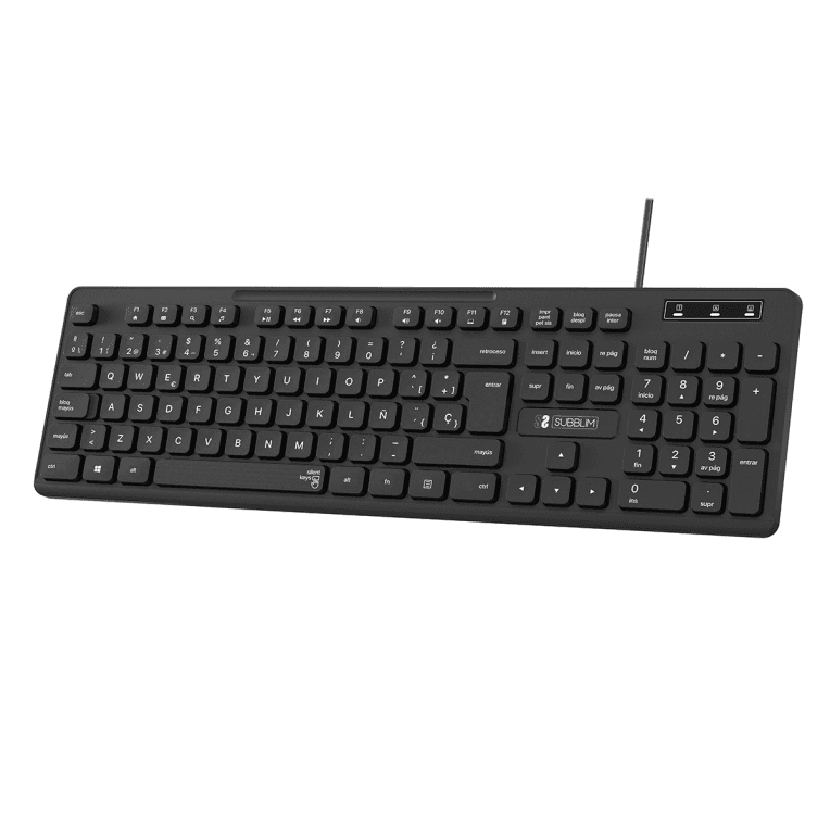 Teclado SUBBLIM Business Slim Silent (Espanhol - Membrana - Tamanho completo - Preto)