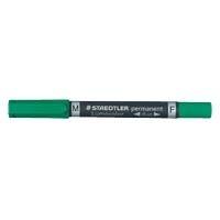 Marcador Permanente de Ponta Dupla STAEDTLER Lumocolor 348-5 (Verde)