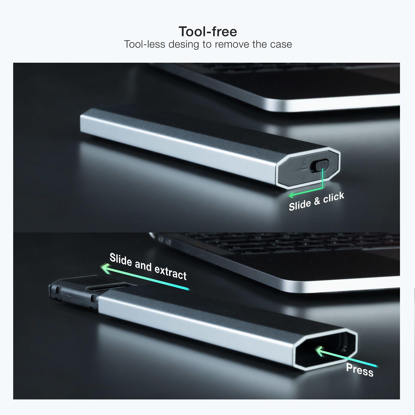 Caixa Externa SSD TOOQ TQE-2223G (2 TB - PCI Express NVMe - M.2 NGFF/NVMe - Cinzento) — miniatura 4