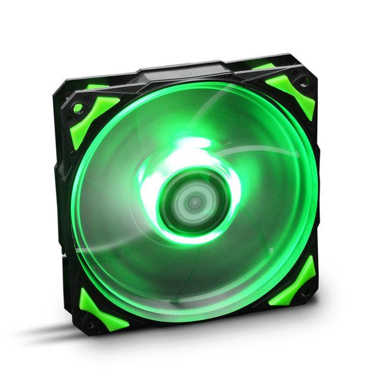 Ventoinha para Caixa PC NOX Hummer H-Fan 120 LED Green (Não suportado - 3 W - Preto)