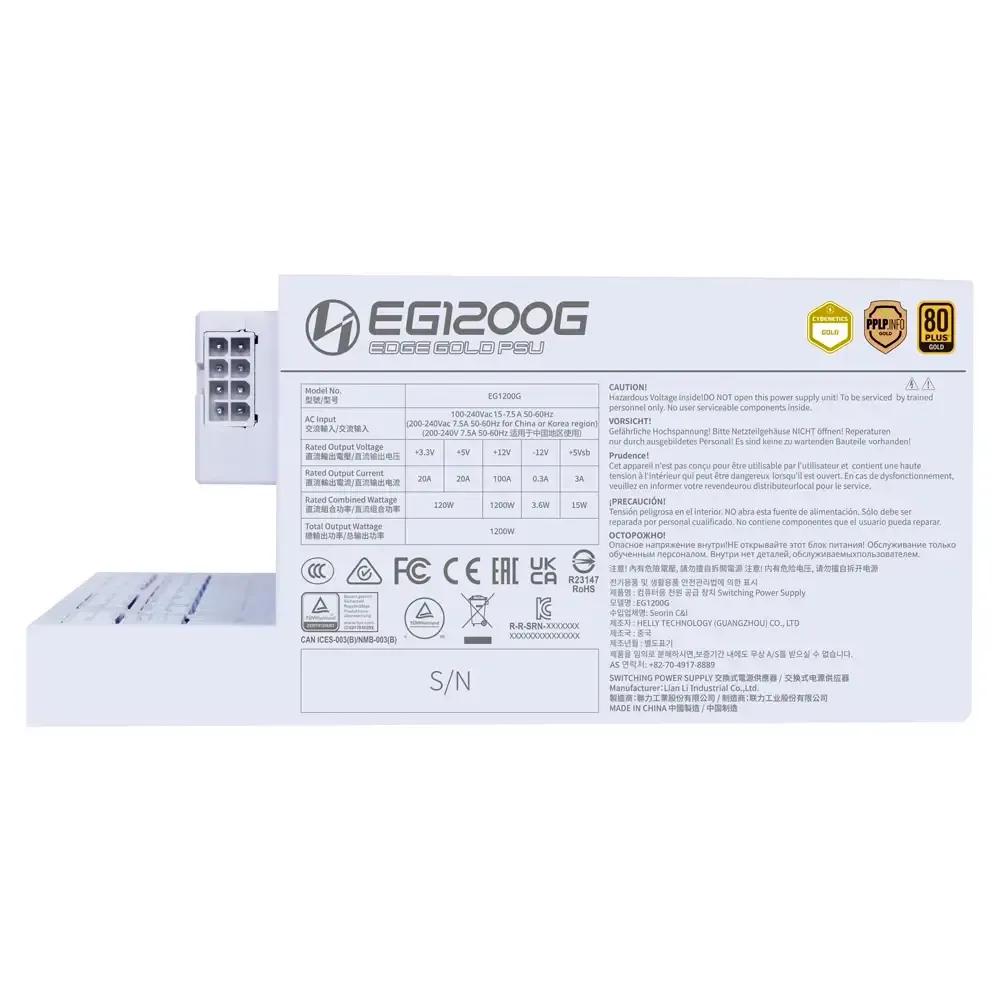 Fonte de Alimentação LIAN LI EG1200G (ATX - 1200 W - 80 PLUS Gold - Branco), miniatura 4
