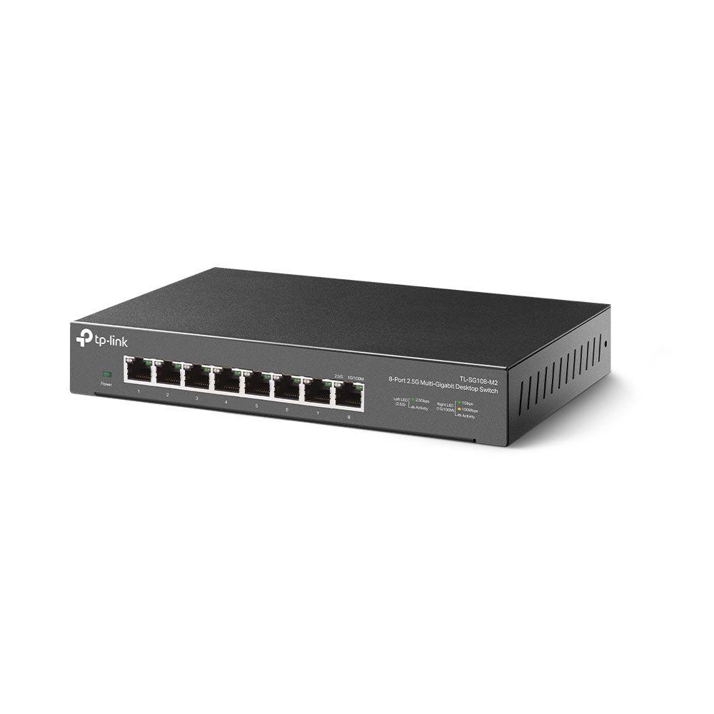 Switch de Rede TP-LINK TL-SG108-M2 (8 Portas - 2.5G Ethernet - 1,5 MB - Preto)