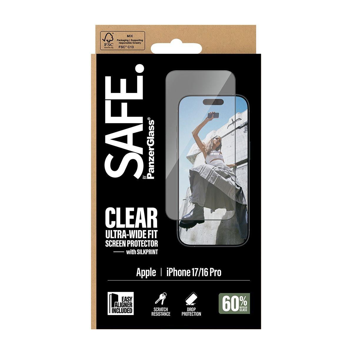Protetor de Ecrã PANZERGLASS SAFE. by PanzerGlass SA70102 (Apple - Transparente com aro preto) — miniatura 3