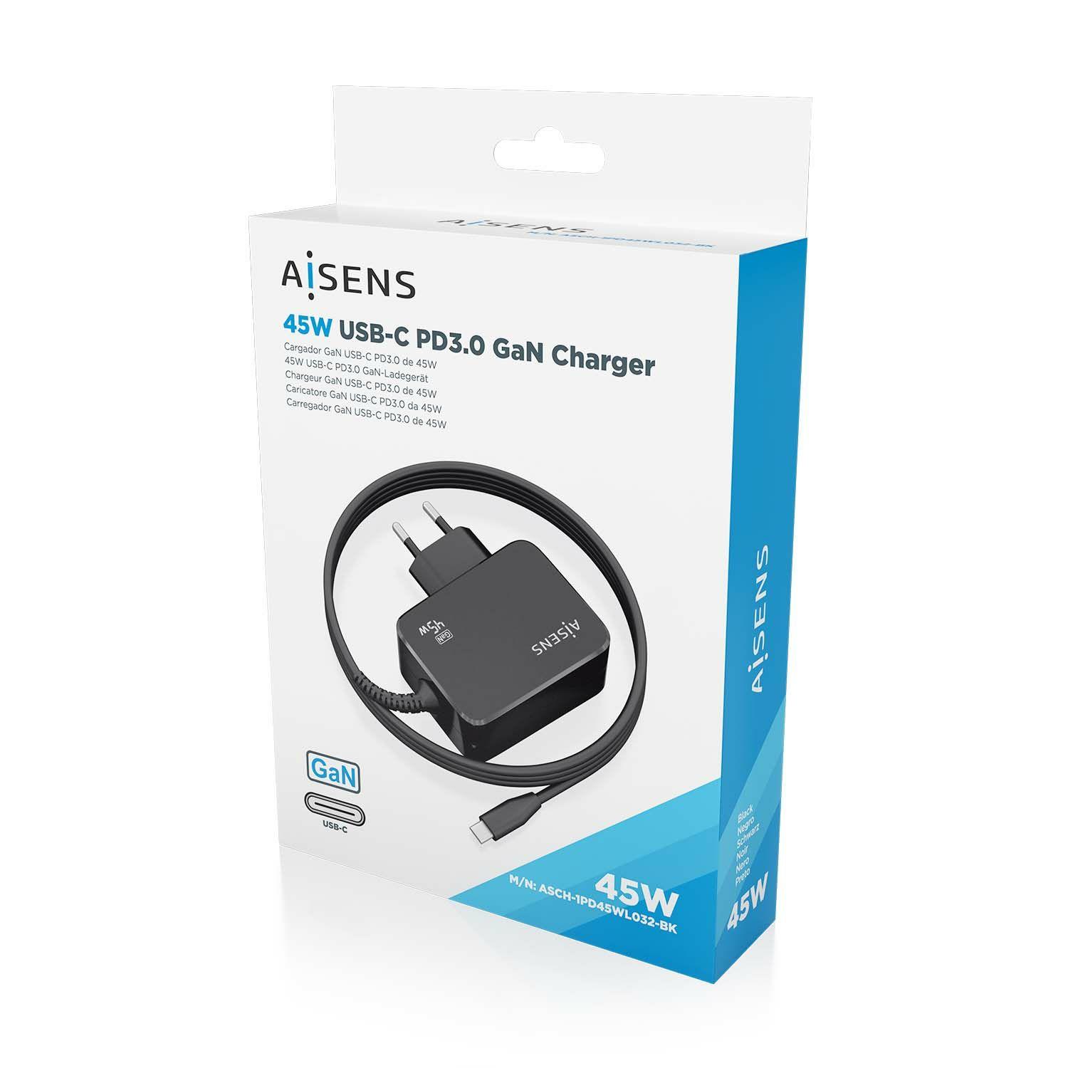 Carregador de Parede AISENS ASCH-1PD45WL032-BK (45 W - Preto), miniatura 6