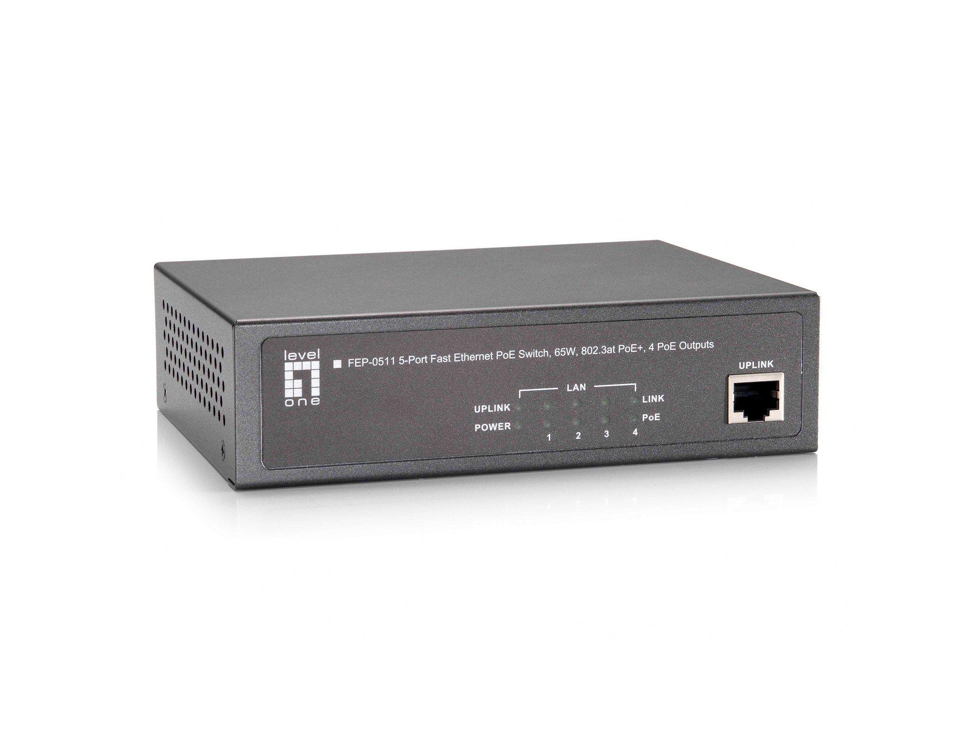 Switch de Rede LEVELONE FEP-0511 (Fast Ethernet - 48 KB - Cinzento), miniatura 2