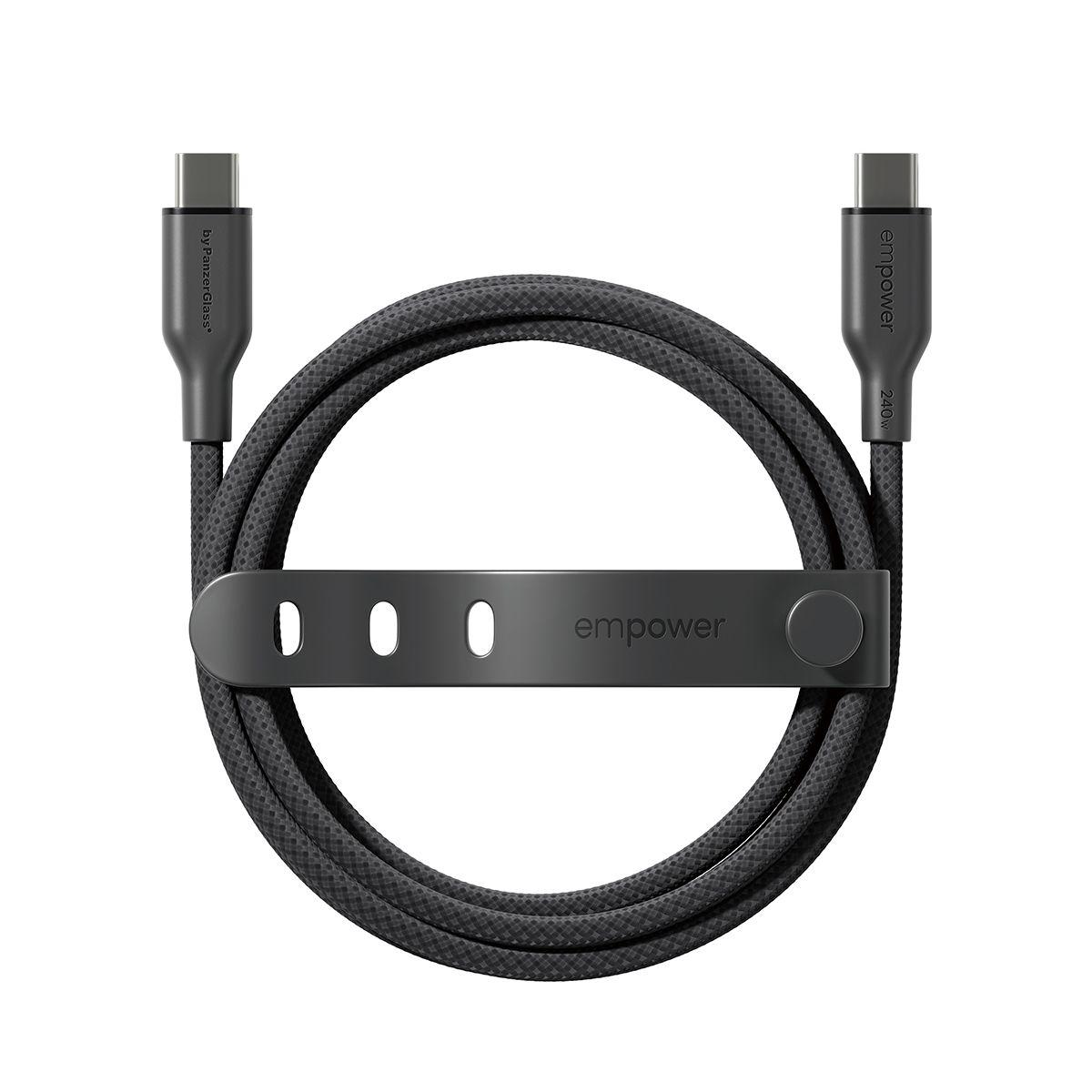 Cabo USB-C PANZERGLASS empower Racing 240W USB-C para USB-C (2 m - Preto) — miniatura 3