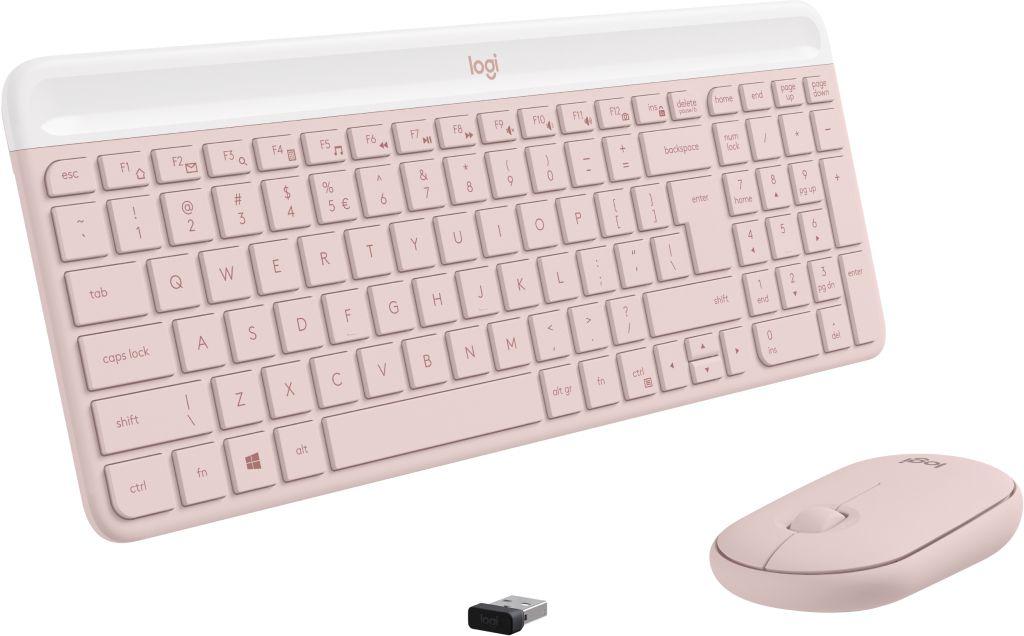 Conjunto Teclado e Rato LOGITECH Slim Wireless Combo MK470 (Estados Unidos - Mini - RF Wireless - Rosa), miniatura 3
