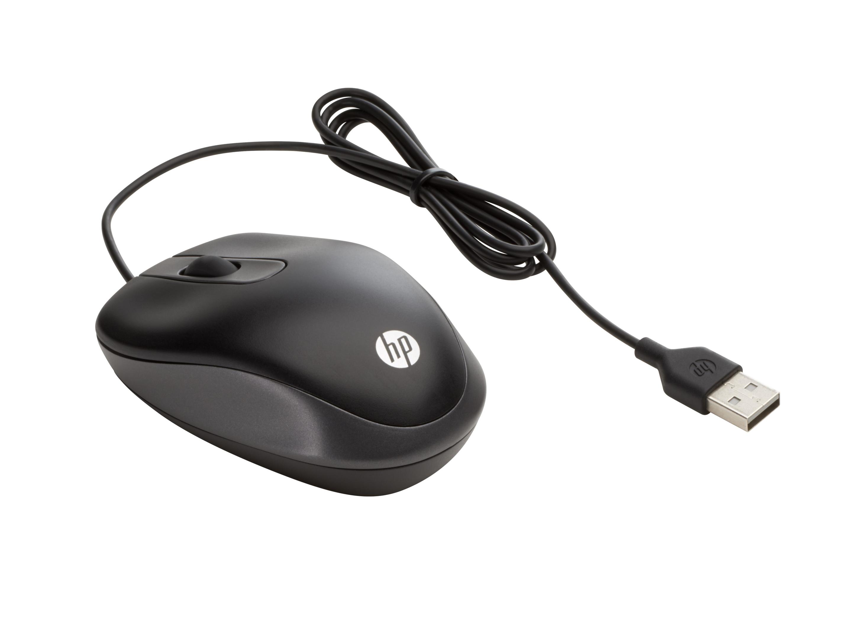 Rato HP Travel USB (Ambidestro - 1000 DPI - Ótico - Preto)