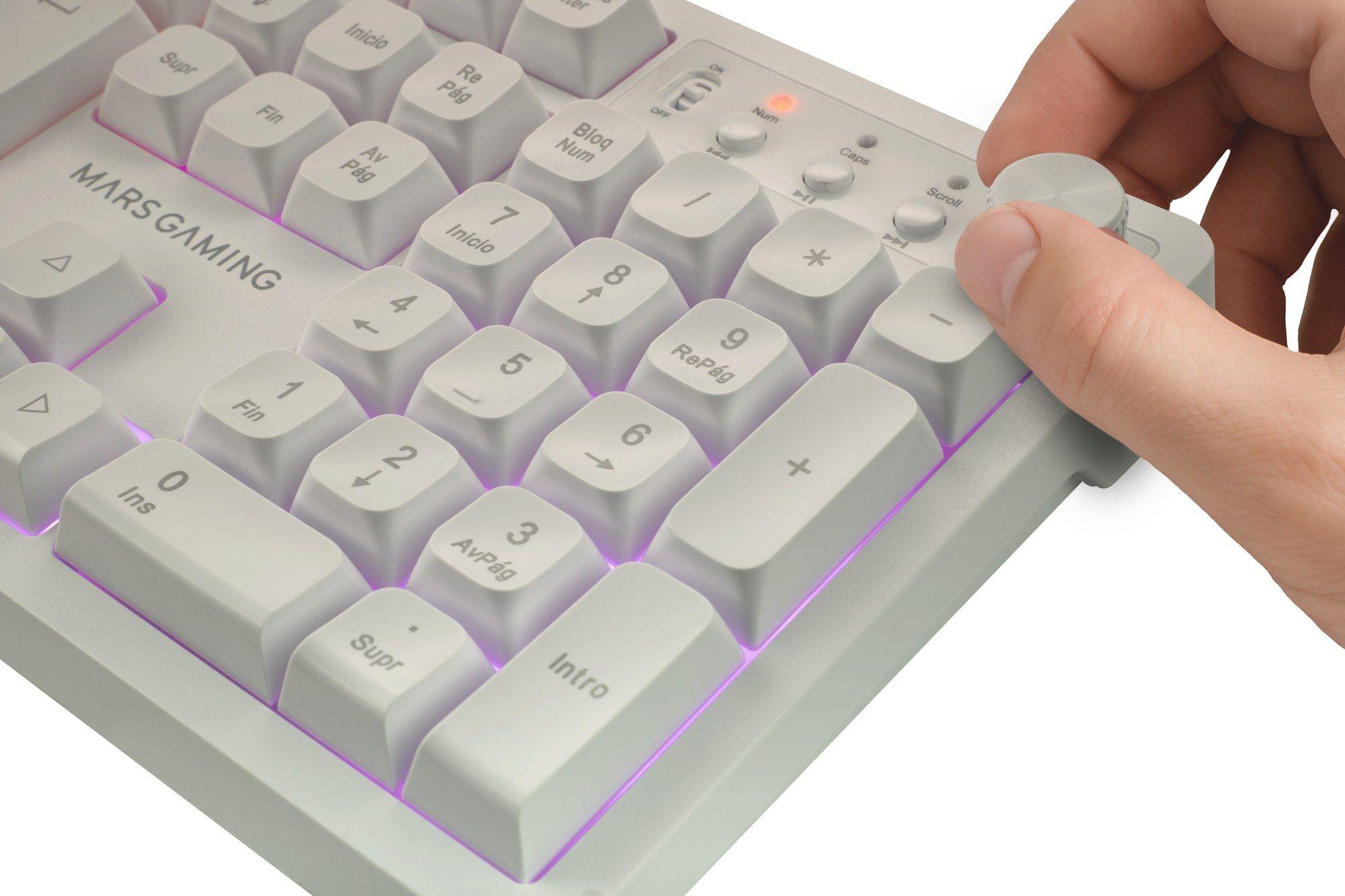 Conjunto Teclado, Rato e Tapete de Rato MARS GAMING MCPWXWES (Espanhol - Interruptor de membrana - Tamanho completo - Branco), miniatura 2