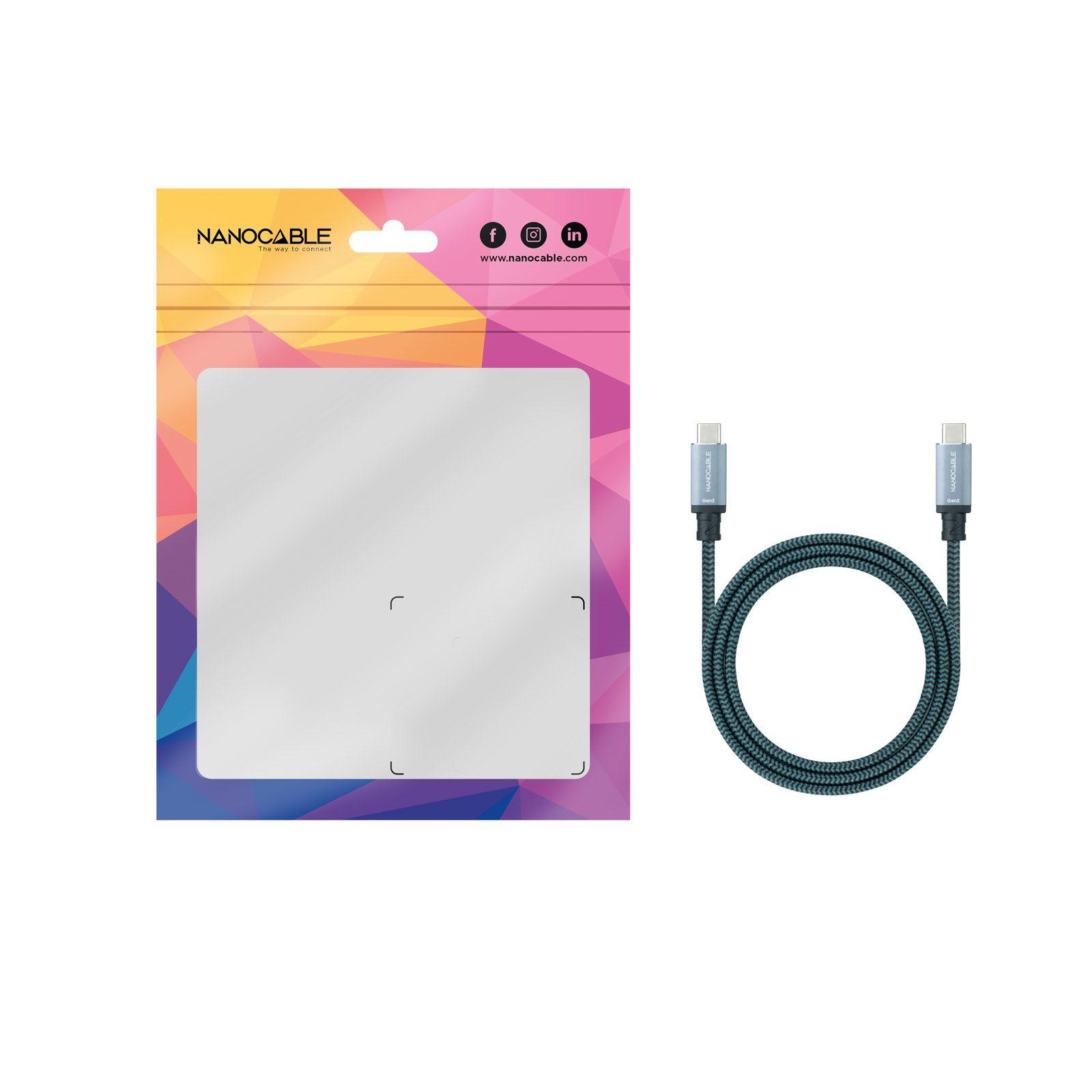 Cabo USB-C NANOCABLE 10.01.4102-COMB (2 m - USB C - Preto e Cinzento) — miniatura 4
