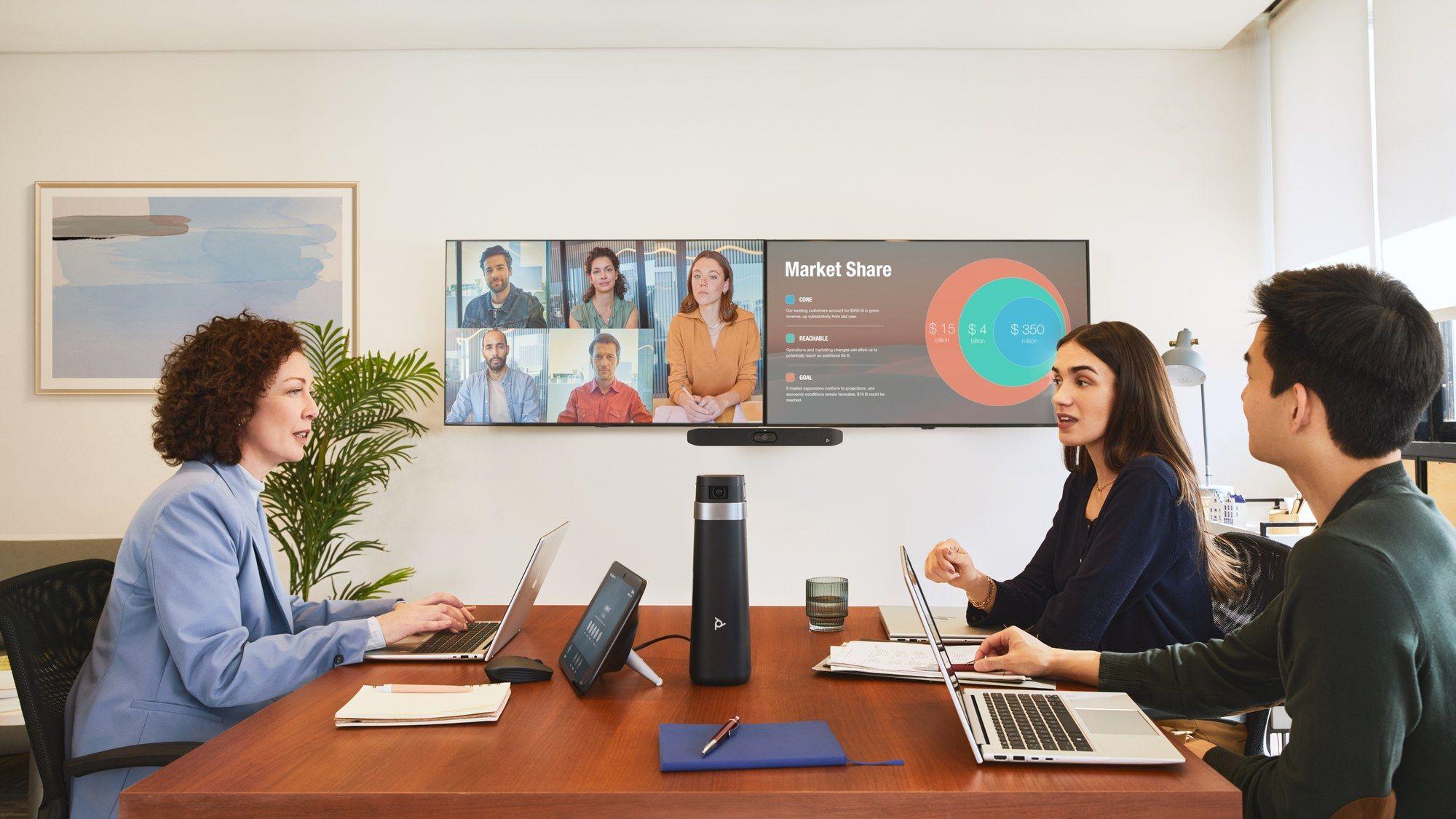Barra de Videoconferência HP POLY Studio X32 (Preto) — miniatura 4