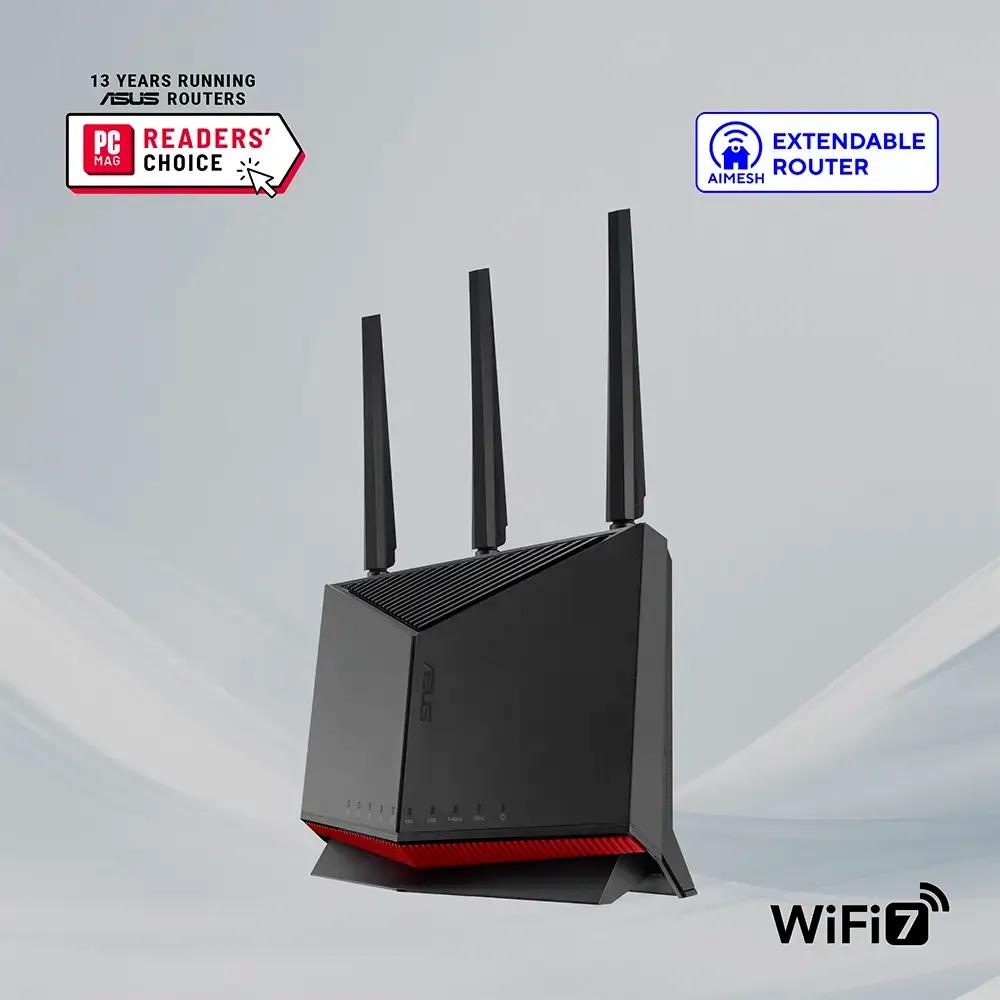 Router ASUS RT-BE86U (Wi-Fi 7 - 5764 Mbit/s - Dual-band - Preto) — miniatura 3