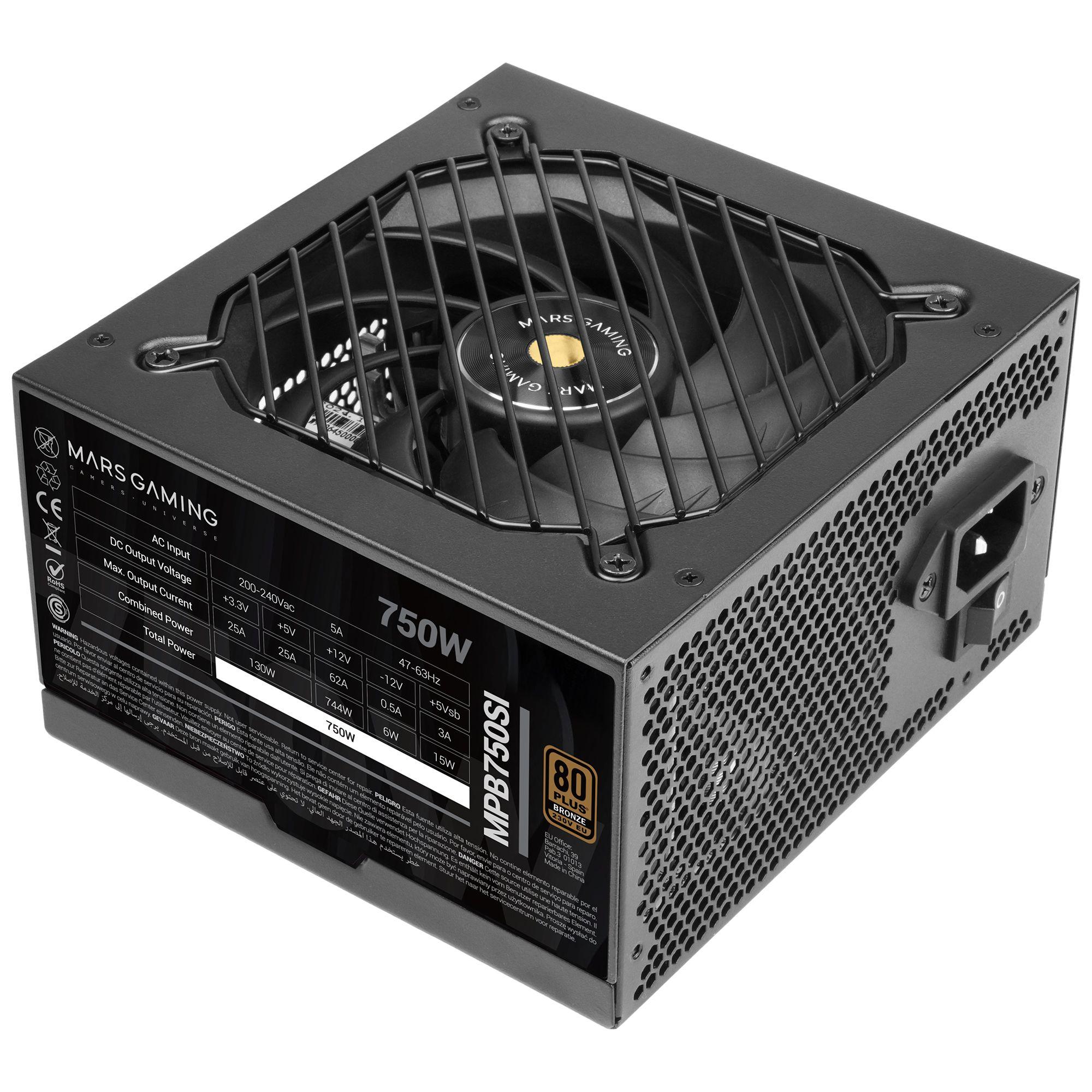 Fonte de Alimentação MARS GAMING MPB750SI (ATX - 750 W - 80 PLUS Bronze - Preto), miniatura 2