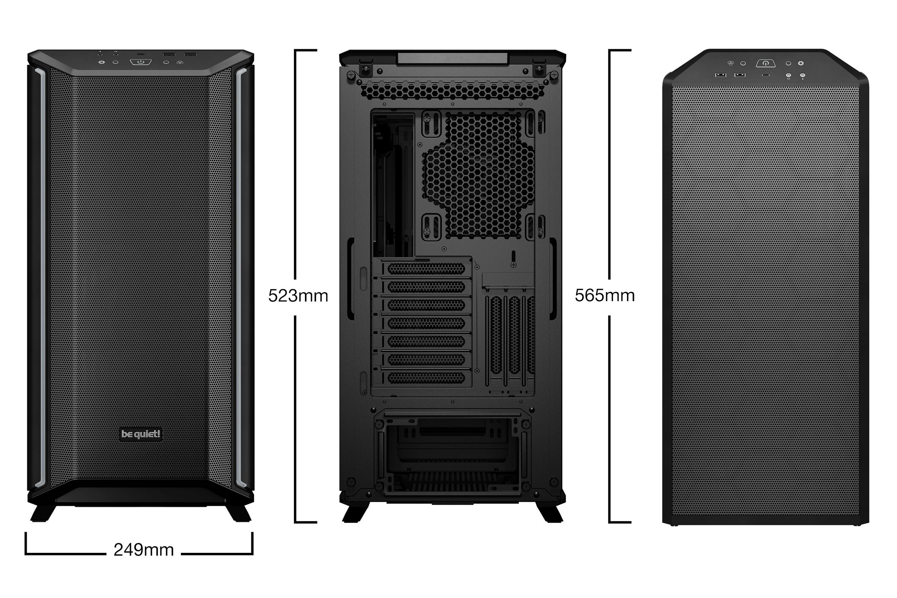 Caixa PC BE QUIET! Dark Base 701 (ATX, EATX, micro ATX, Mini-ITX - ATX, PS2 - Midi Tower - Preto) — miniatura 2