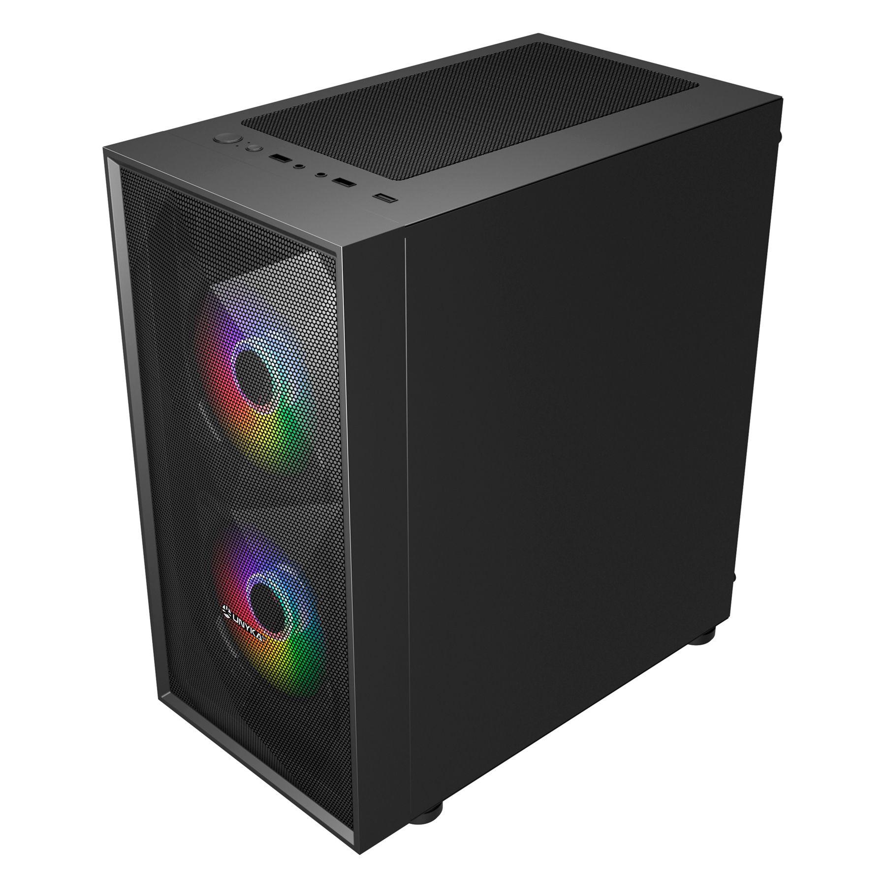 Caixa PC Gaming UNYKACH MIR B200 (ITX, micro ATX - ABS, vidro temperado - 16 cm - Preto) — miniatura 6