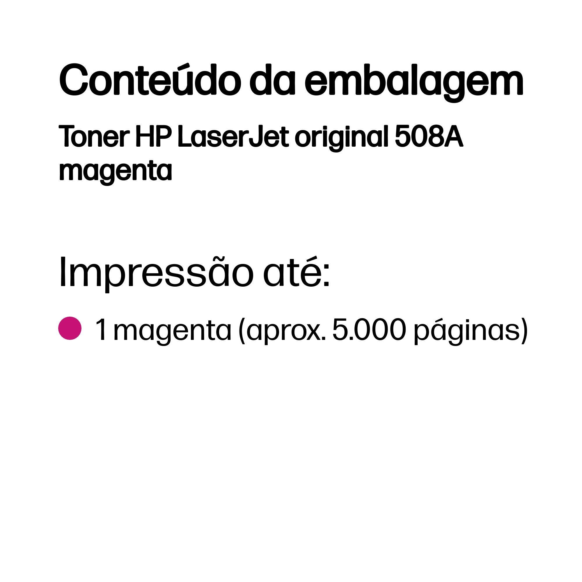 Toner HP CF363A 508A (5000 páginas - Magenta), miniatura 3