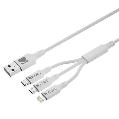 Cabo USB 3 em 1 KODAK KODA-30425833 (USB-A para USB-C, Lightning e Micro-USB)