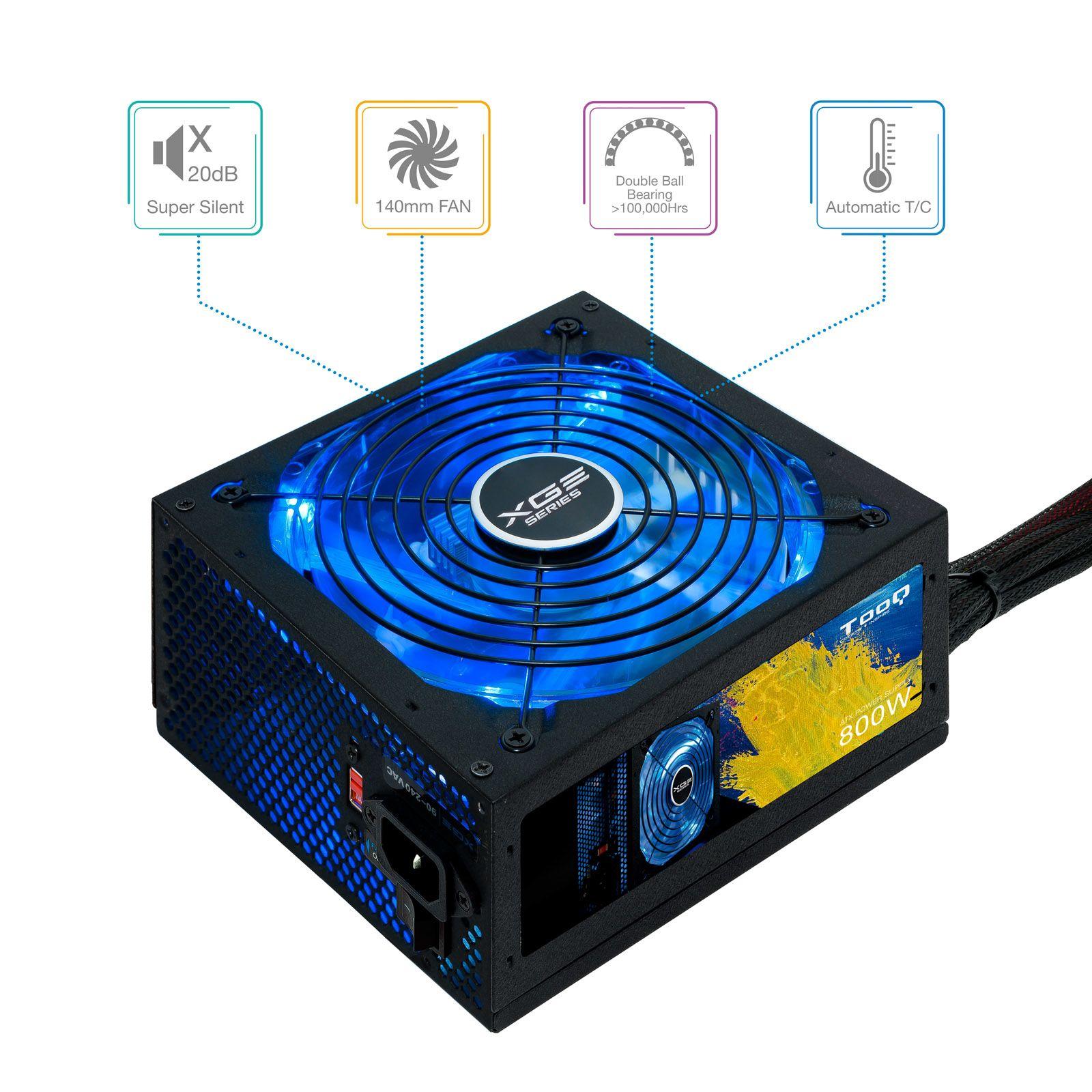 Fonte de Alimentação Gaming TOOQ XGE II TQXGEII-800SAP (ATX - 800 W - 80 PLUS Bronze - Preto), miniatura 2