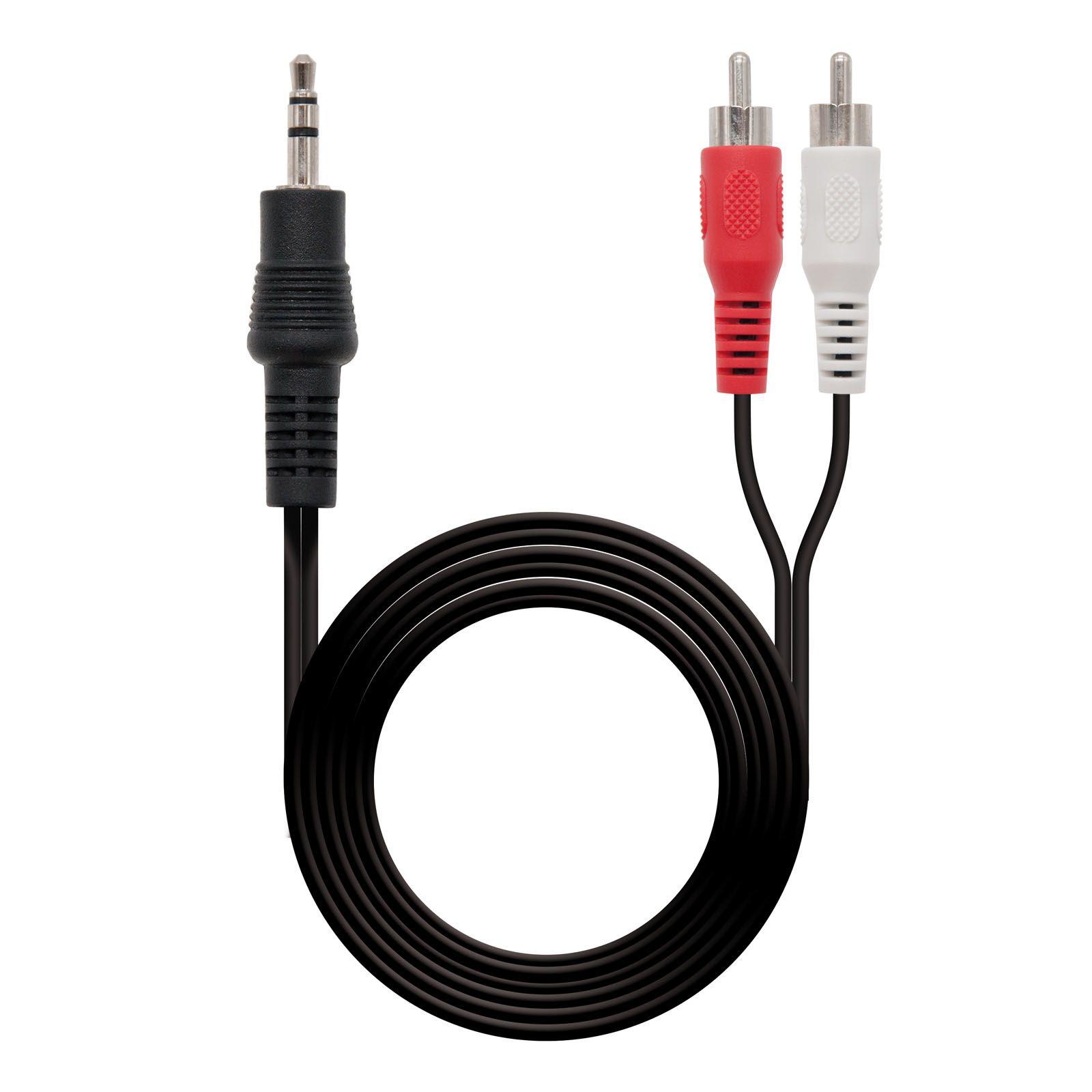 Cabo de Áudio NANOCABLE 10.24.0303 (3 m - 2 x RCA - 3.5mm - Preto) — miniatura 3