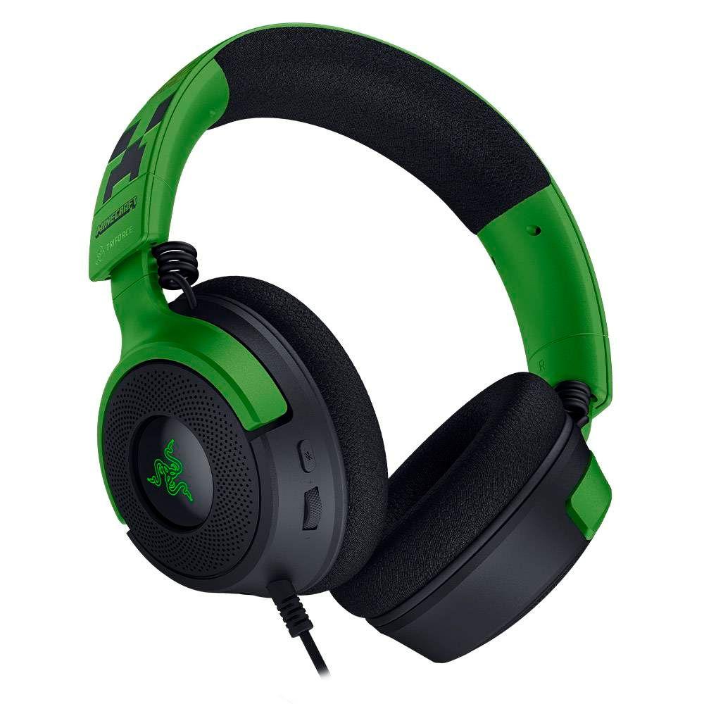 Headset Gaming RAZER Kraken V4 X Minecraft Edition (Binaural - Com fios - Supra-aural - Preto e Verde), miniatura 4