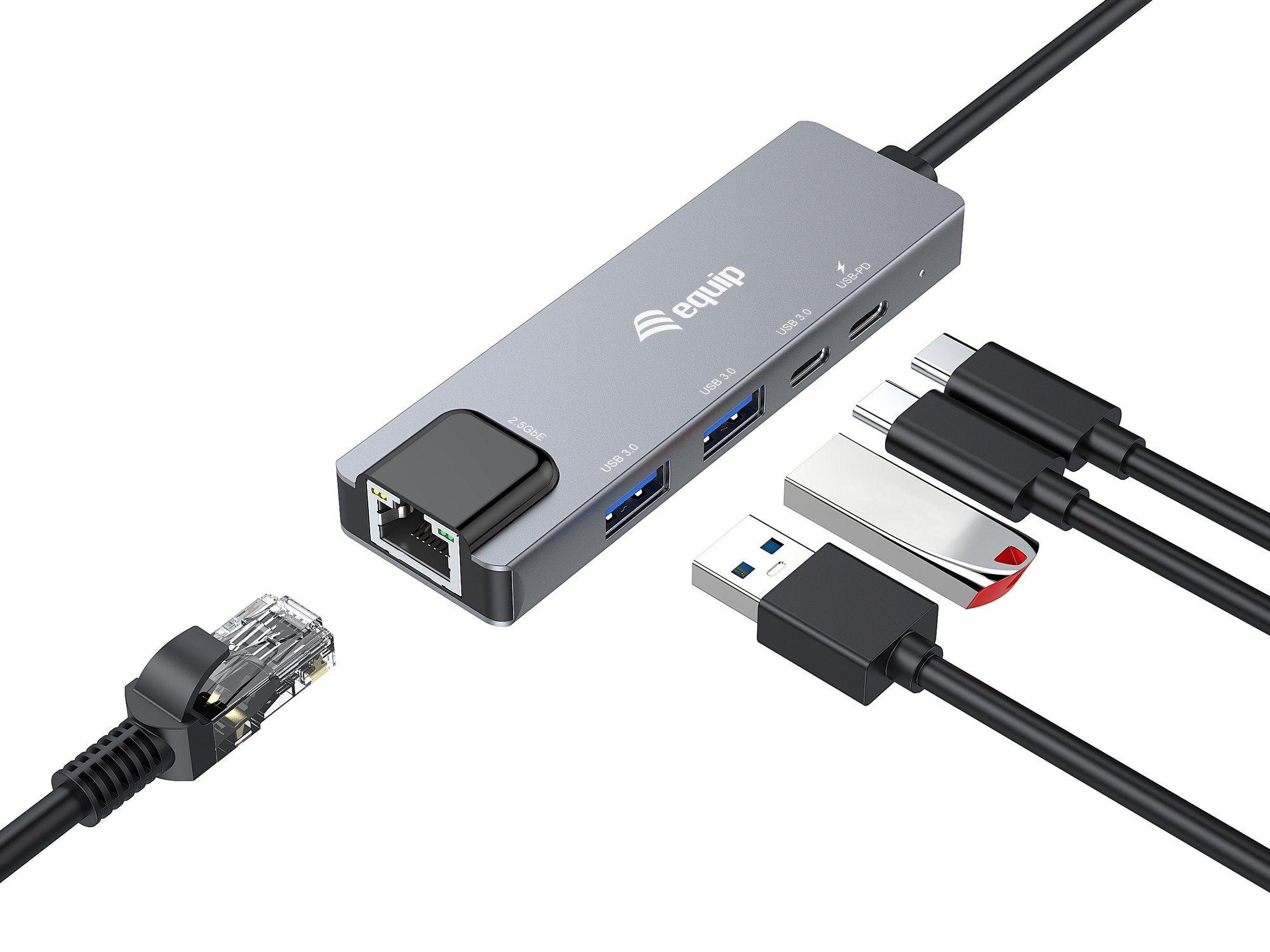 Adaptador USB-C Multifuncional EQUIP 133496 (0,25 m - Cinzento), miniatura 7