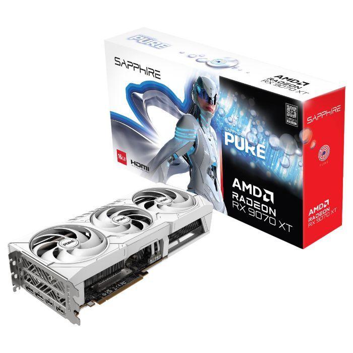 Placa Gráfica SAPPHIRE Radeon RX 9070 XT PURE OC (AMD Radeon RX 9070 XT - 20 Gbit/s - 16 GB - Branco), miniatura 2