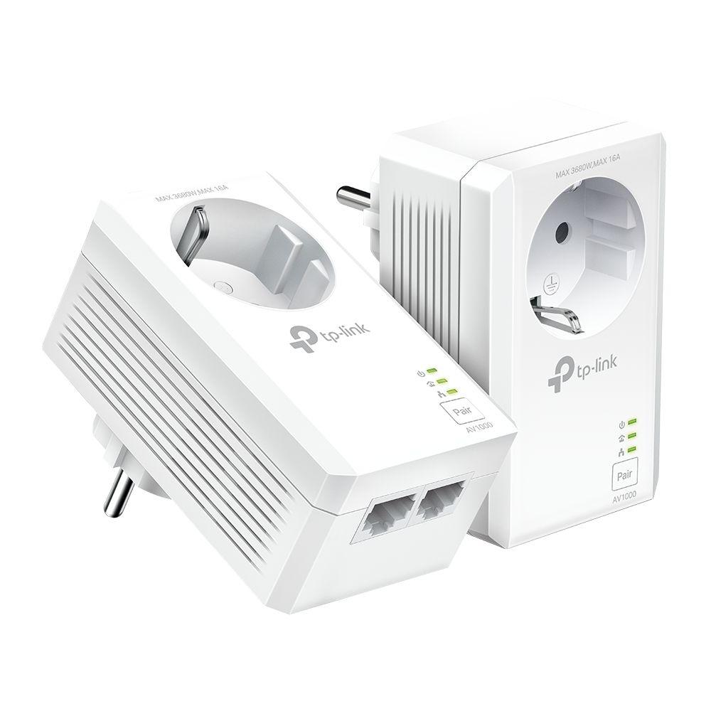 Kit de Adaptadores Powerline TP-LINK TL-PA7027P KIT (Gigabit Ethernet - 2 unidades - HomePlug AV2 - Branco)