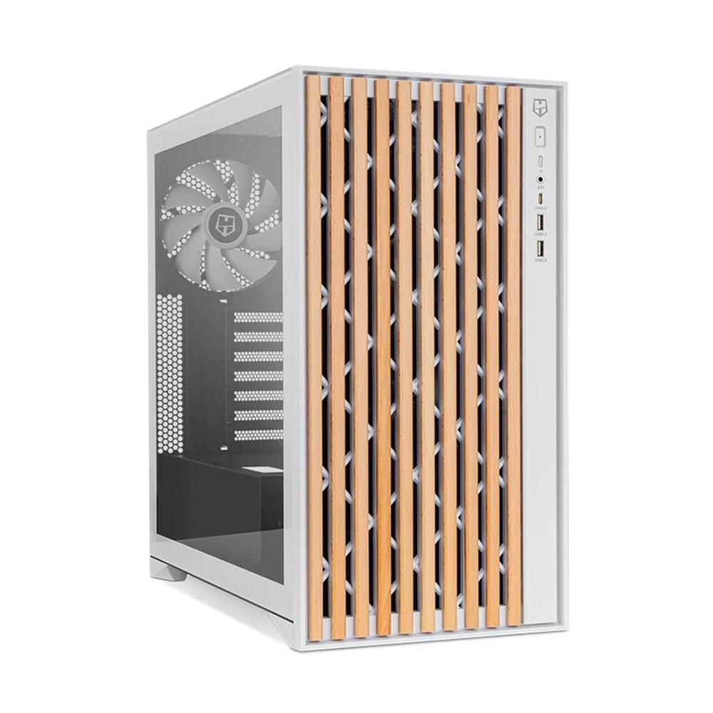 Caixa PC NOX Hummer Element (ATX, micro ATX, Mini-ITX - Semitorre - ATX, Mini-ITX, micro-ATX - Branco e Madeira)