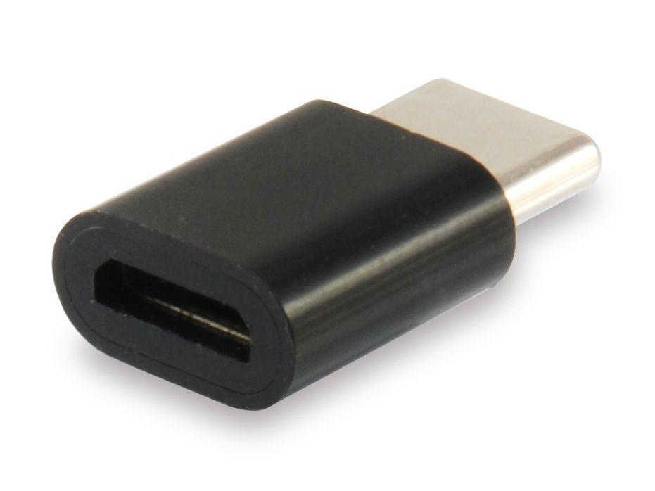 Adaptador USB-C para Micro-USB EQUIP 133472 (USB-C Macho - Micro-USB B Fêmea - Preto) — miniatura 2