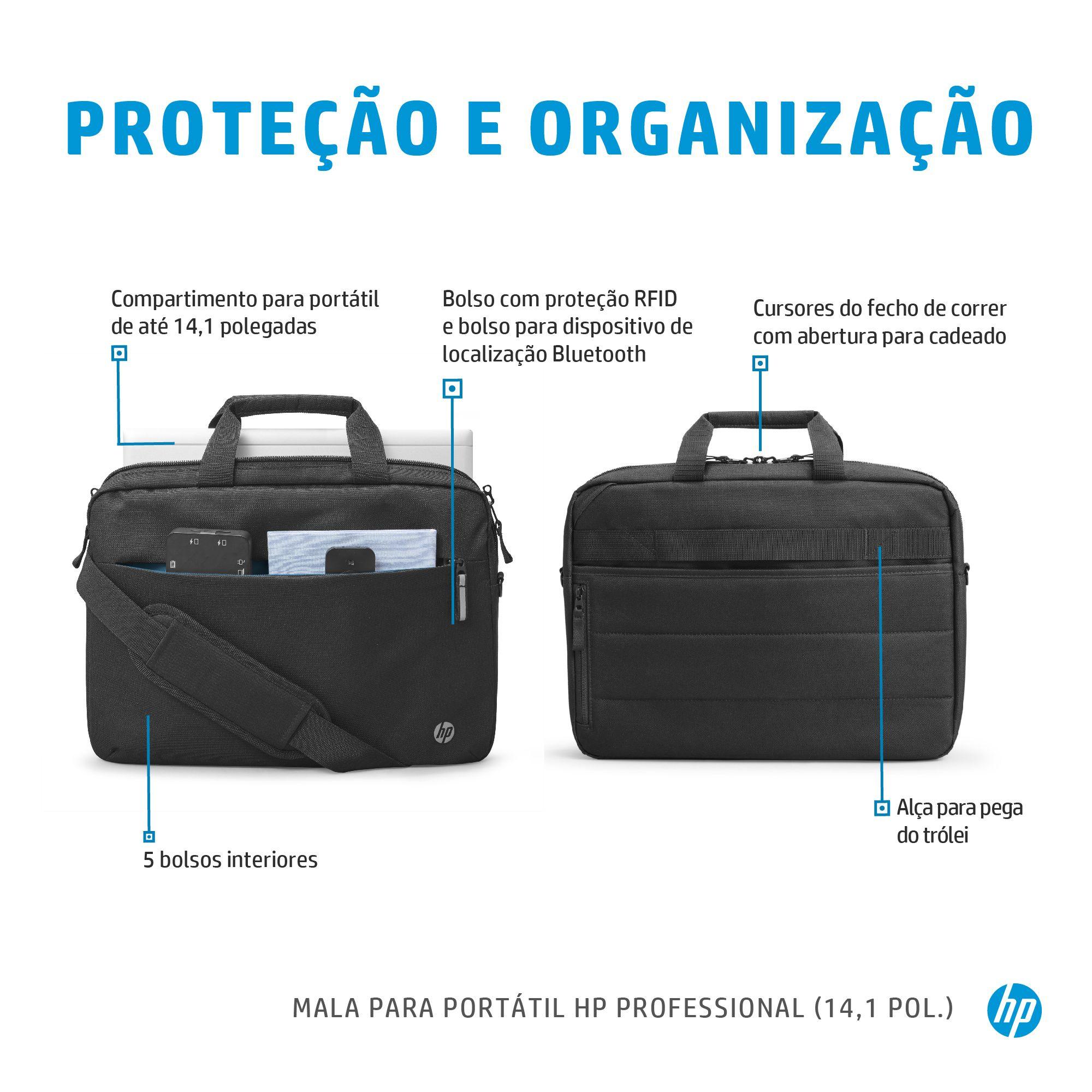 Mala para Portátil HP Professional 500S8AA (Plástico - 35,8 cm - Altura 5,2 cm - Preto) — miniatura 5