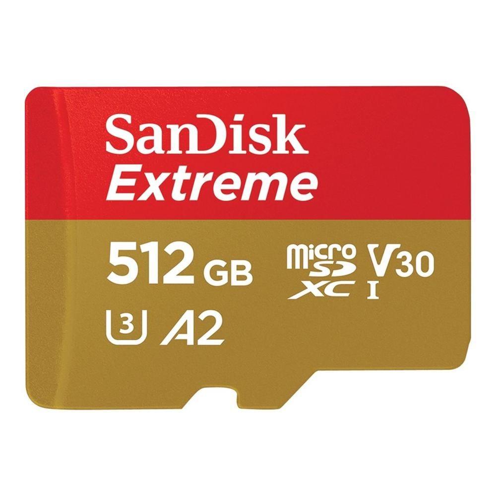 Cartão de Memória SANDISK Extreme (512GB - UHS-I - 190 MB/s - Dourado e Vermelho)