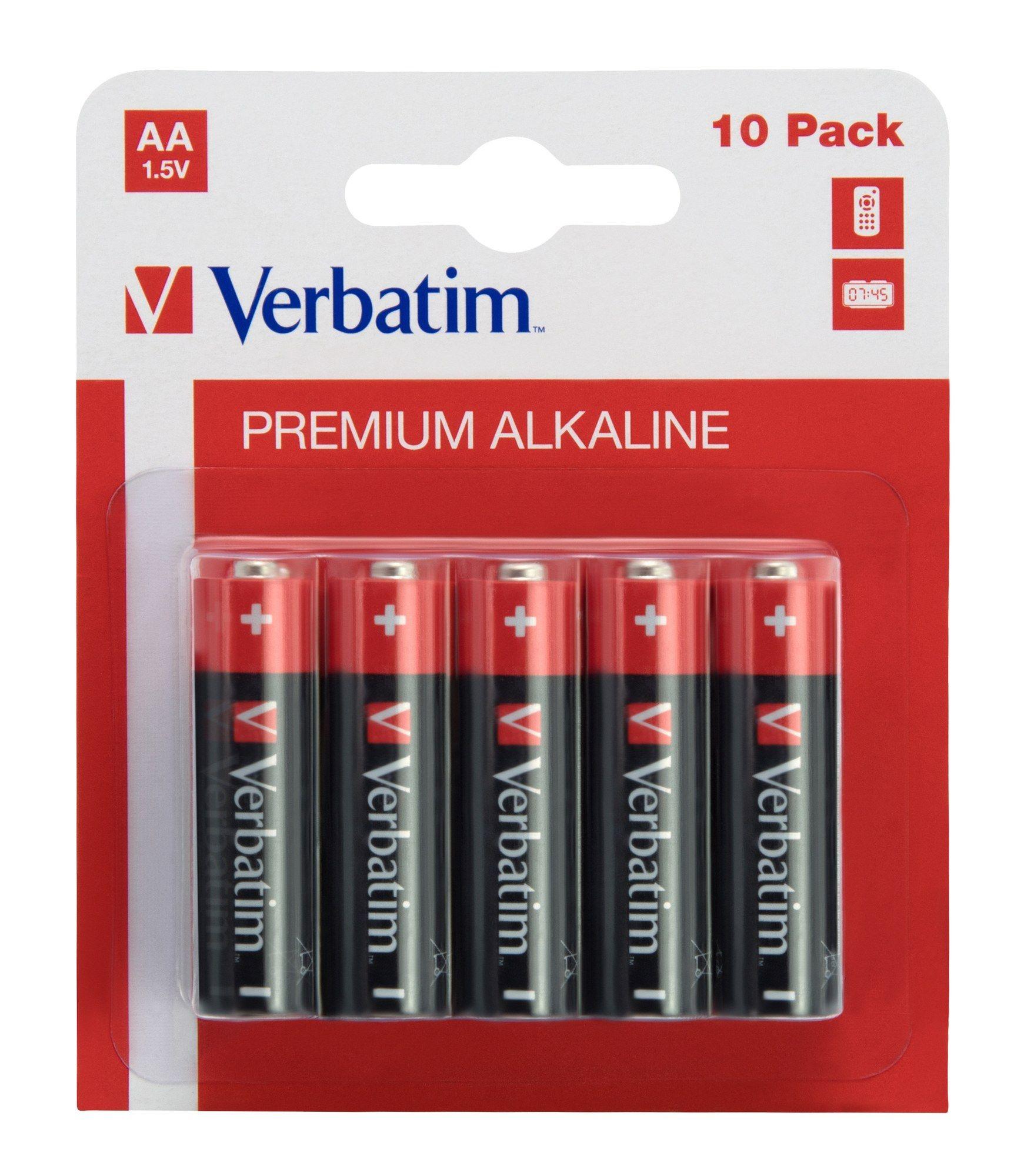 Pilhas Alcalinas VERBATIM 49875 (Preto e Vermelho)