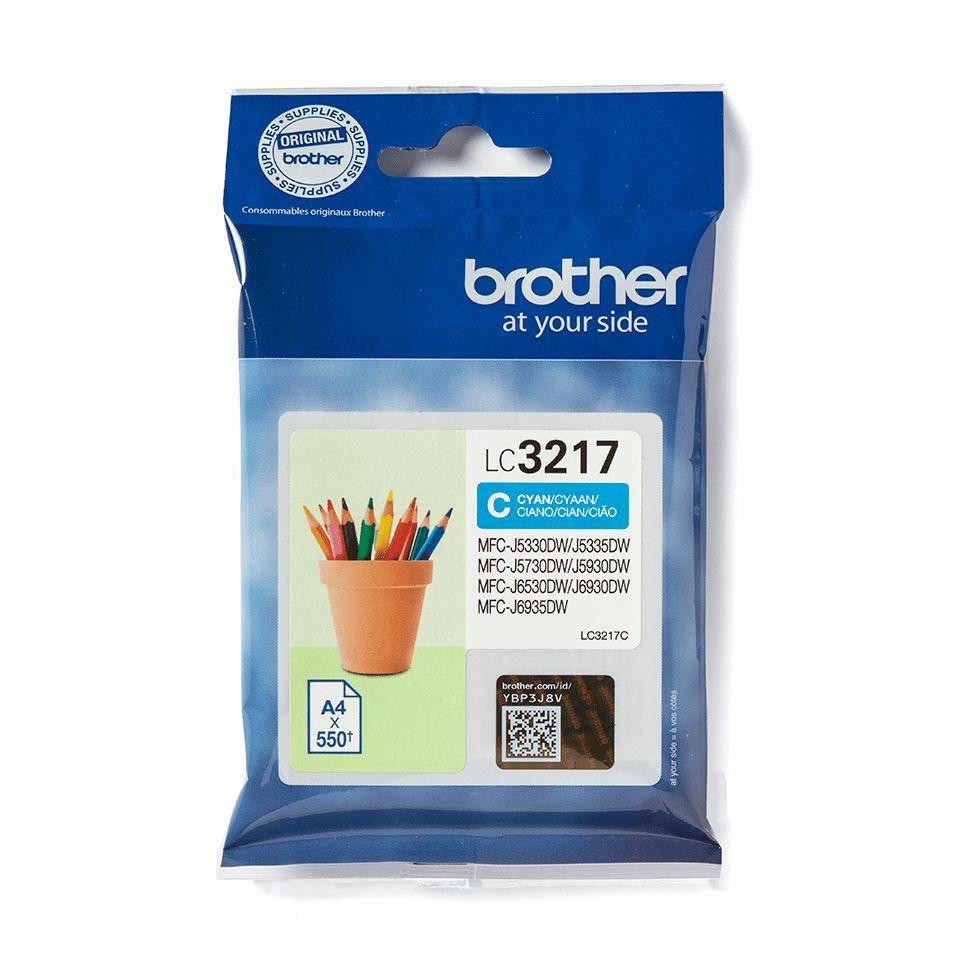 Tinteiro BROTHER LC3217C (550 páginas - Ciano)