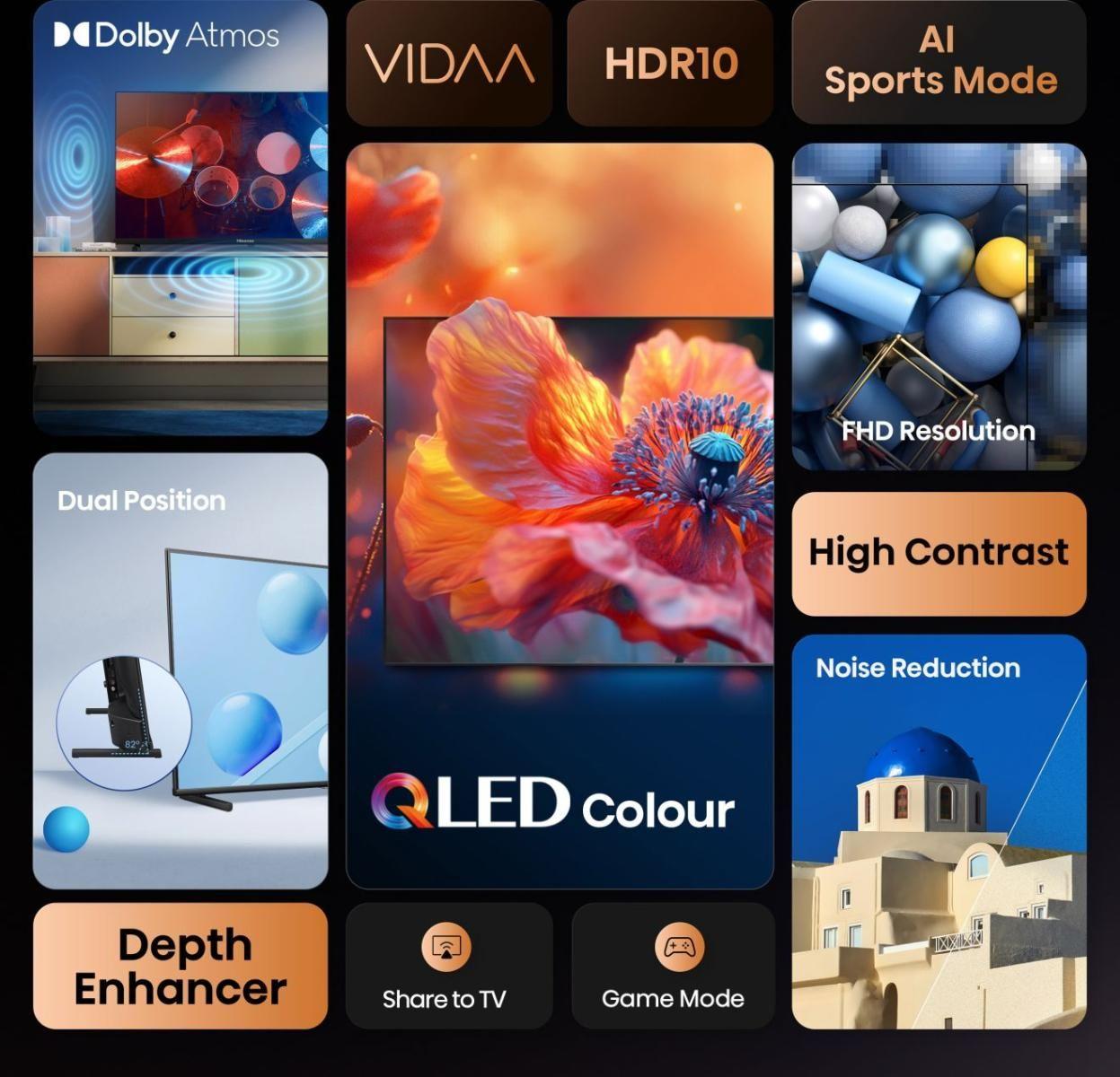 Televisor QLED HISENSE 40A5Q (40" - QLED - 60 Hz - Preto) — miniatura 4
