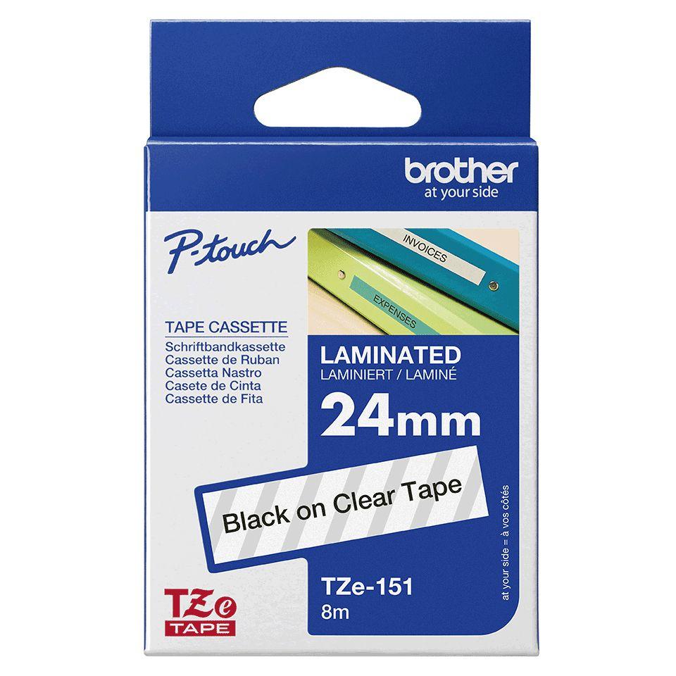 Fita de Impressão BROTHER TZe-151 (Preto sobre Transparente), miniatura 4