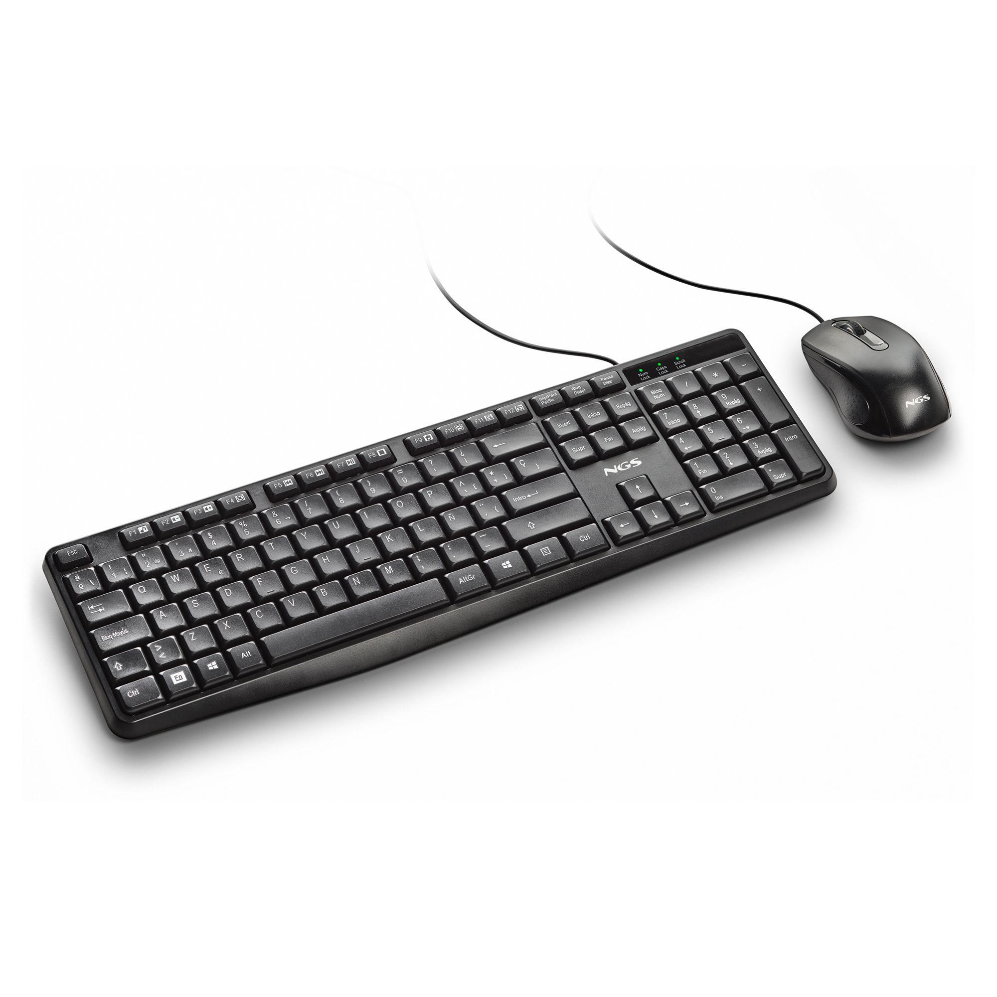 Conjunto de Teclado e Rato NGS COCOA KIT V2 (Espanhol - Tamanho completo - USB - Preto) — miniatura 3