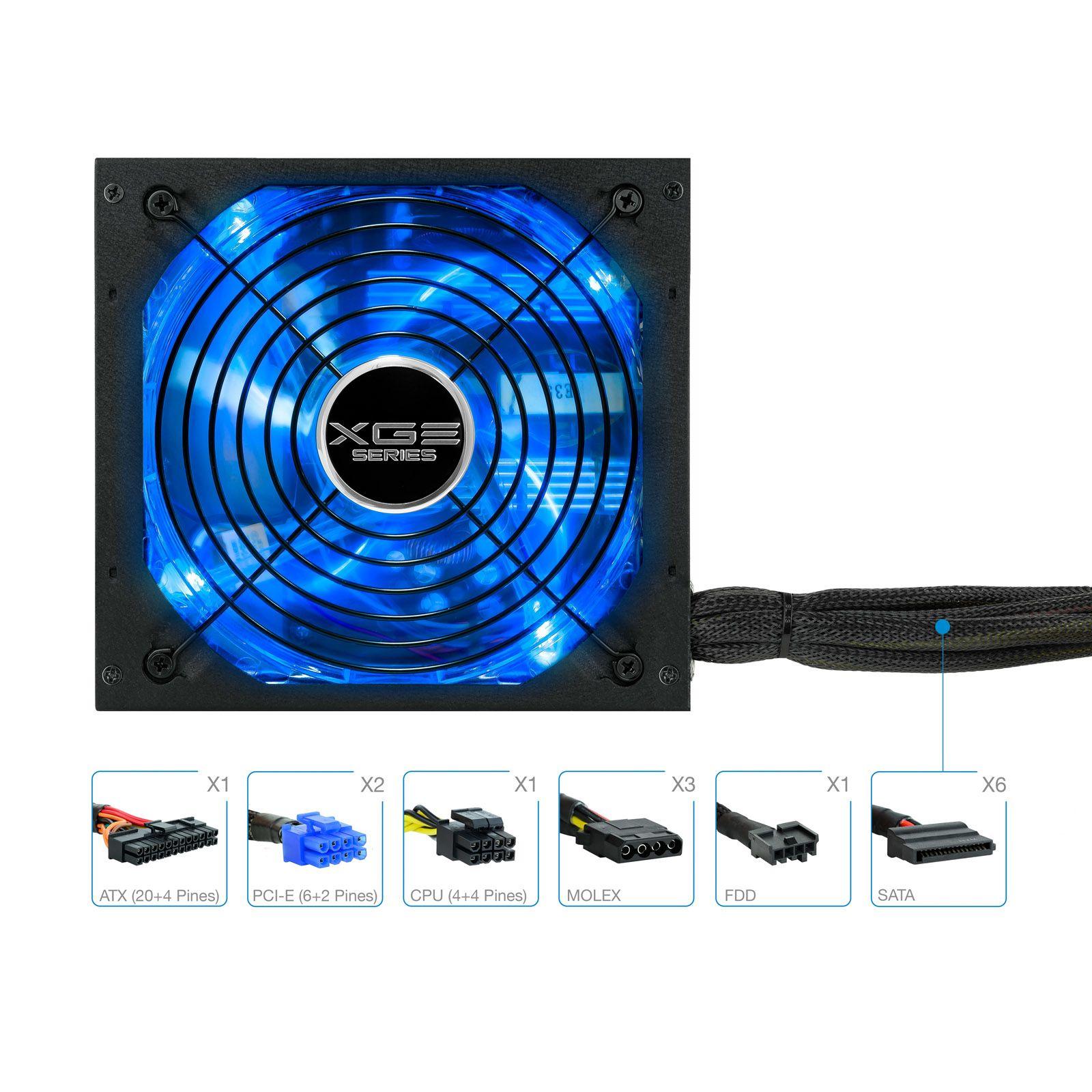 Fonte de Alimentação Gaming TOOQ XGE II TQXGEII-800SAP (ATX - 800 W - 80 PLUS Bronze - Preto), miniatura 3