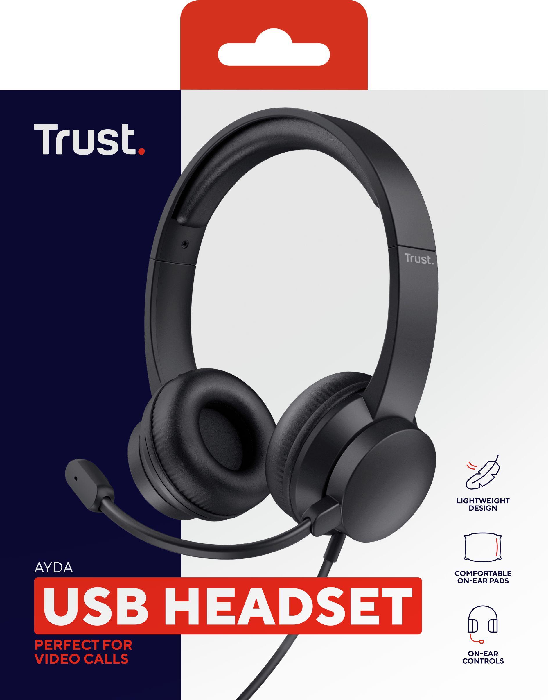 Headset TRUST Ayda USB (Binaural - Com fios - Supra-aural - Preto) — miniatura 7