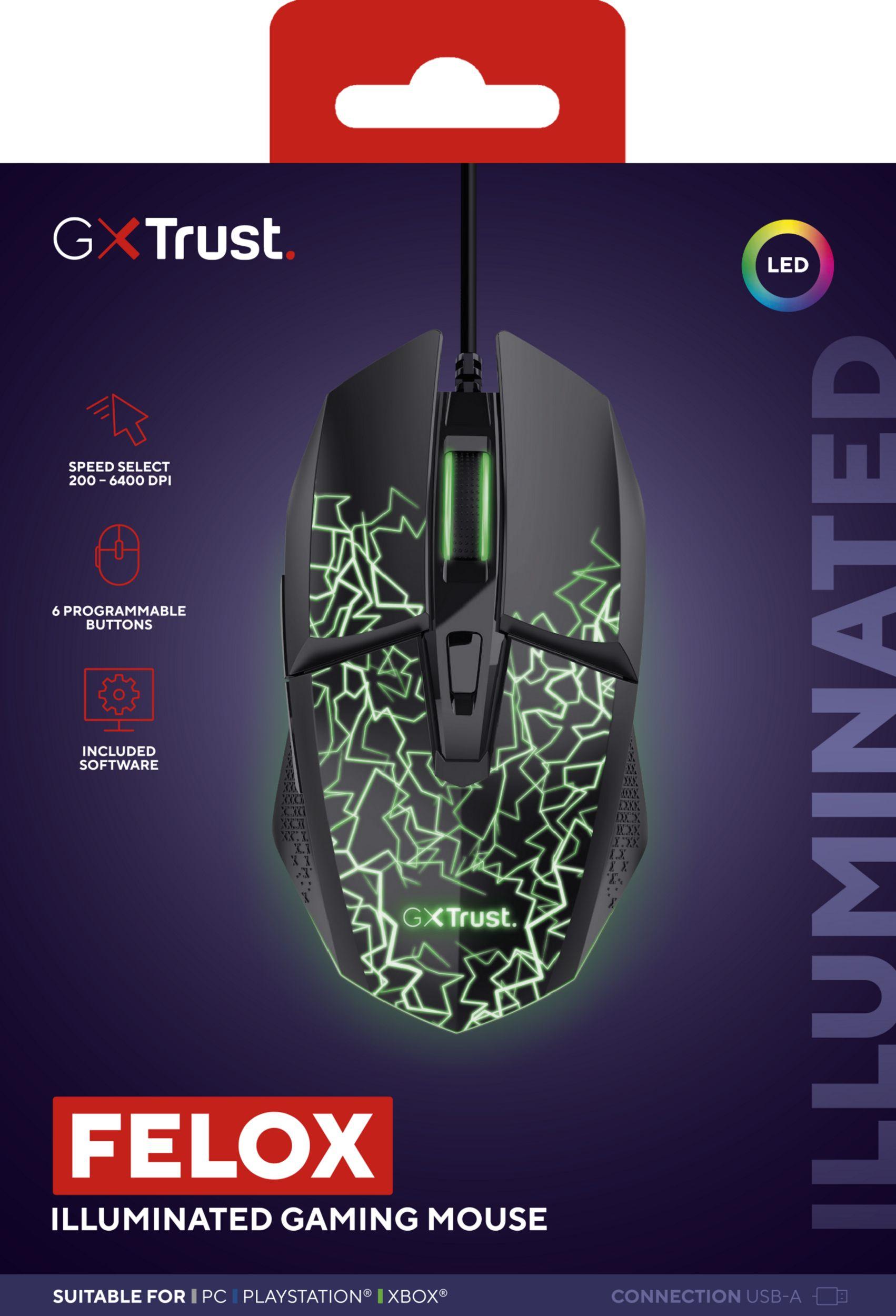 Rato Gaming TRUST GAMING GXT 113 Felox (Mão direita - 6400 DPI - Ótico - Preto), miniatura 7