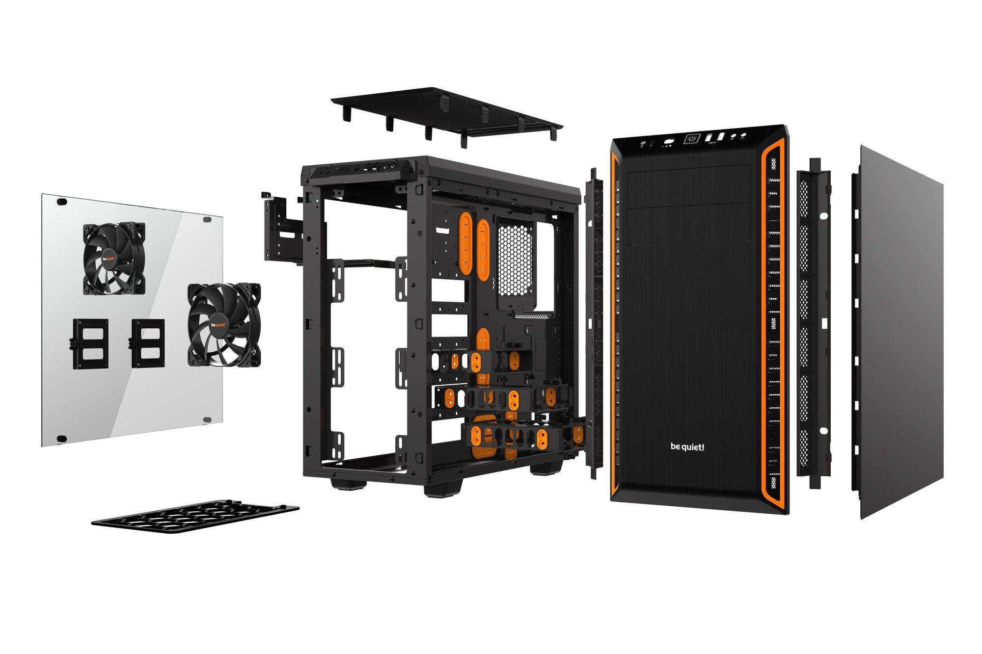 Caixa de Computador ATX BE QUIET! PURE BASE 600 (ATX, Micro ATX, Mini-ITX - Midi Tower - 165 mm - Preto/Laranja) — miniatura 3