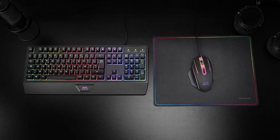 Conjunto de Teclado e Rato MARS GAMING MCP124ES (Espanhol - Interruptor de membrana - Tamanho completo - Preto) — miniatura 6